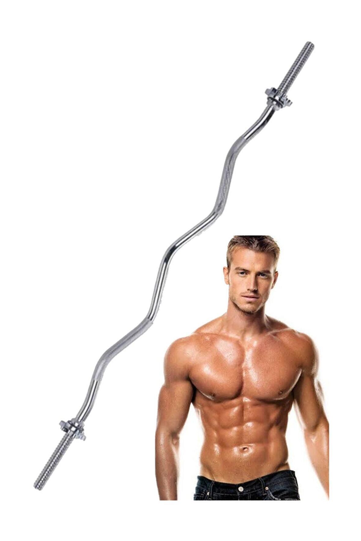 120 cm Z Bar Krom Içi Dolu Halter Barı Ağırlık Plakası Takma Agirlik Halter Kaldırma Barı