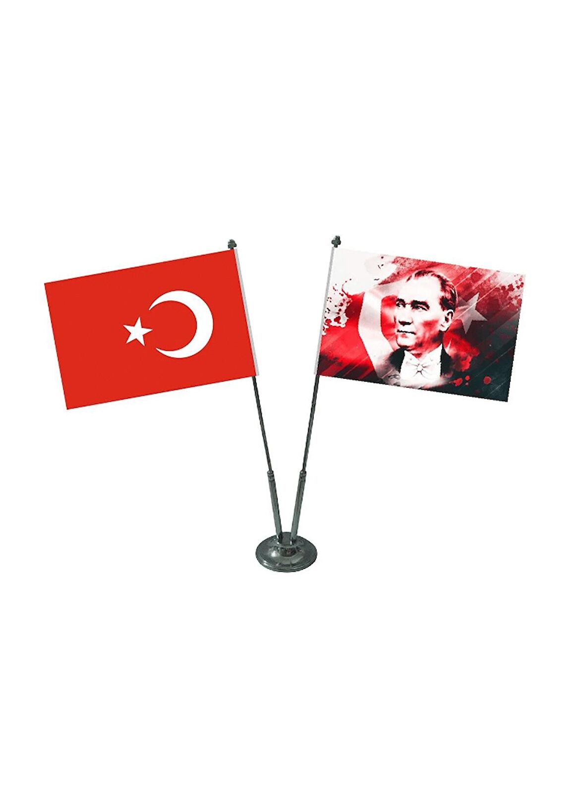 Jethızında Atatürk'lü 2'li Masa Bayrağı Takımı