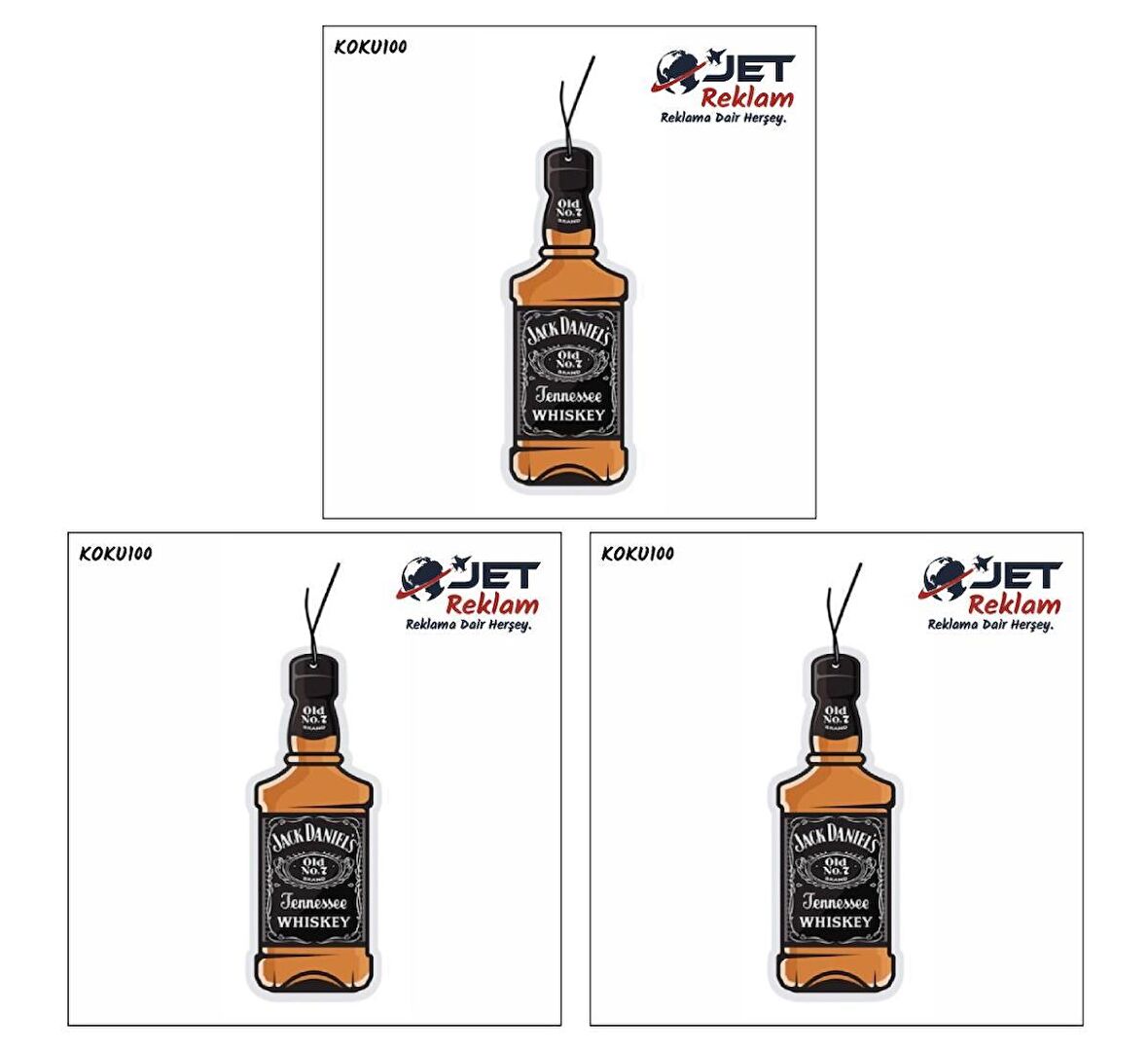 Jethızında 3'lü Set Jack Daniel's Tasarımlı Dekoratif Oto Kokusu