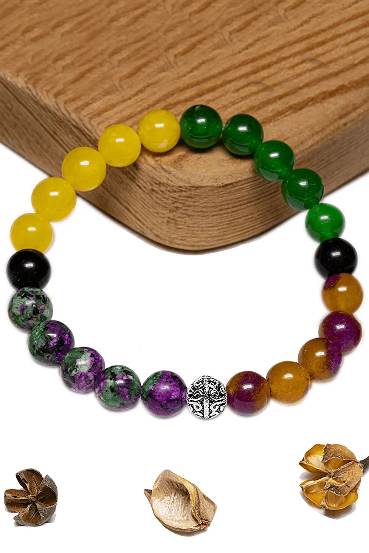 Sertifikalı Yengeç Burcu Doğal Taş Bileklik - Gümüş Aparatlı