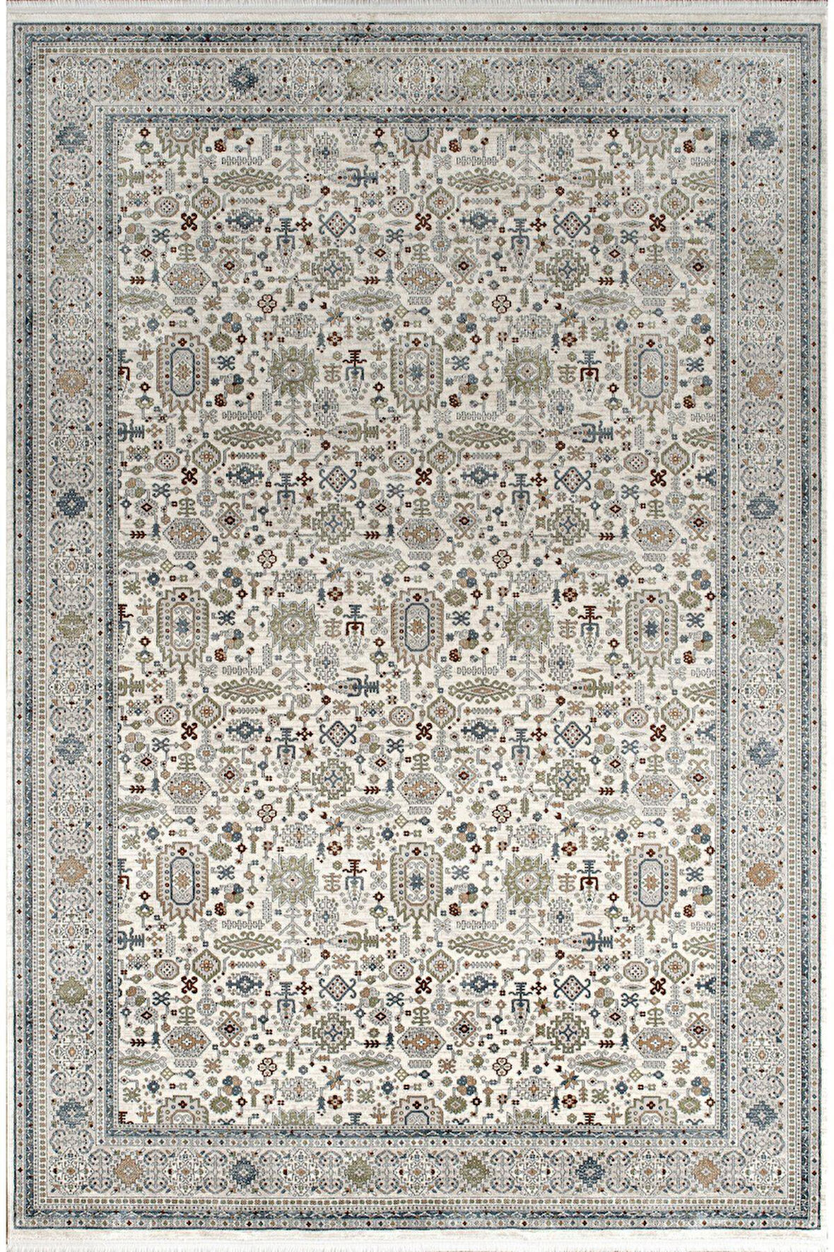 Pierre Cardin Galenda JH02A Krem Multi Viskon Akrilik Yumuşak Dokulu Klasik Etnik Halı