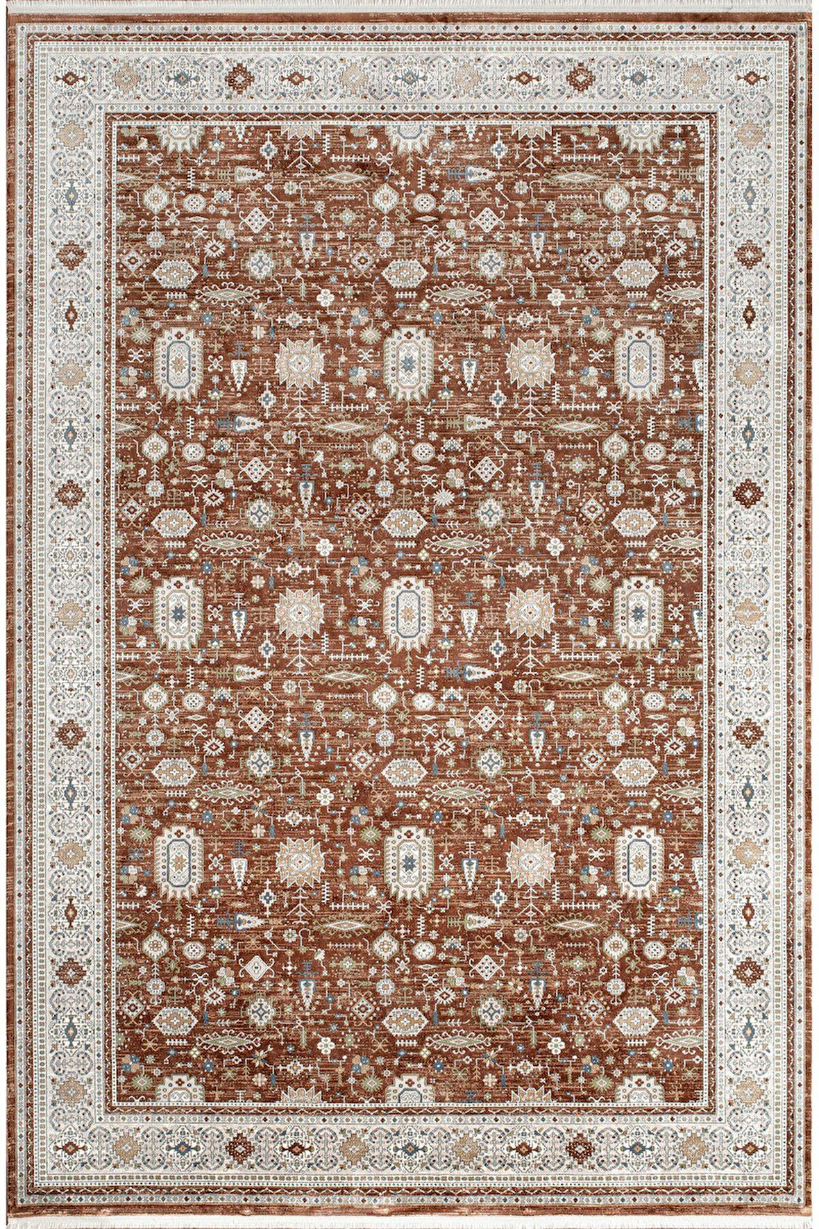 Pierre Cardin Galenda JH02B Bakır Multi Viskon Akrilik Yumuşak Dokulu Klasik Etnik Halı