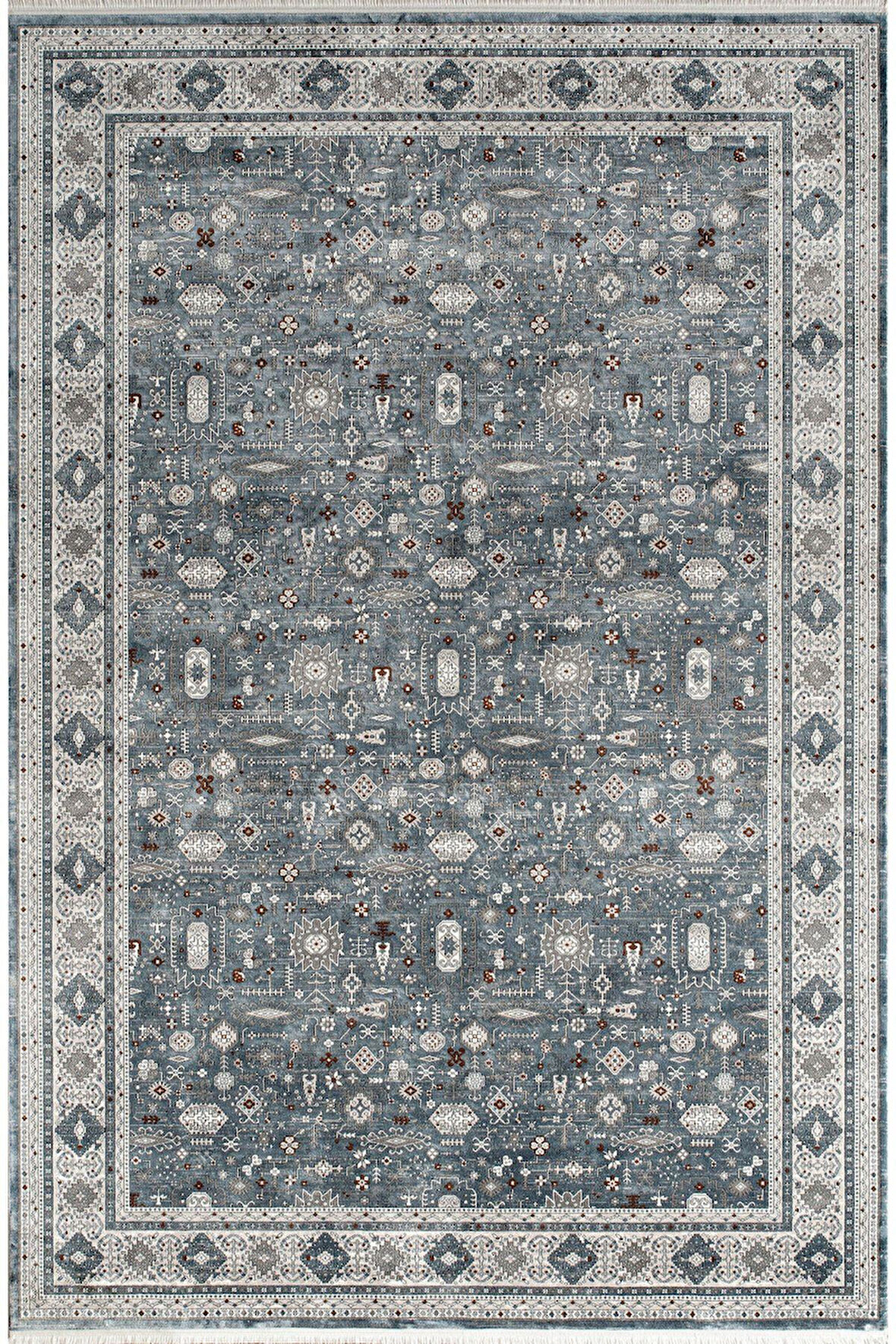 Pierre Cardin Galenda JH02C Mavi Multi Viskon Akrilik Yumuşak Dokulu Klasik Etnik Halı