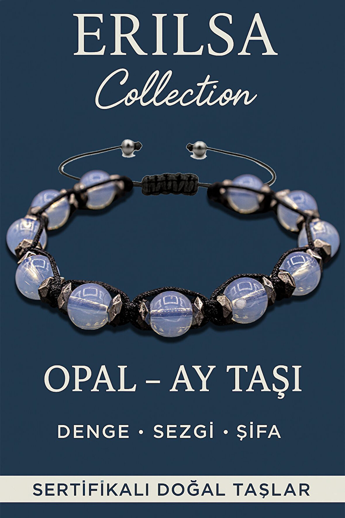 Sertifikalı Terahertz & Opal - Ay Taşı Bileklik – İlham, Duygusal Şifa ve Koruma