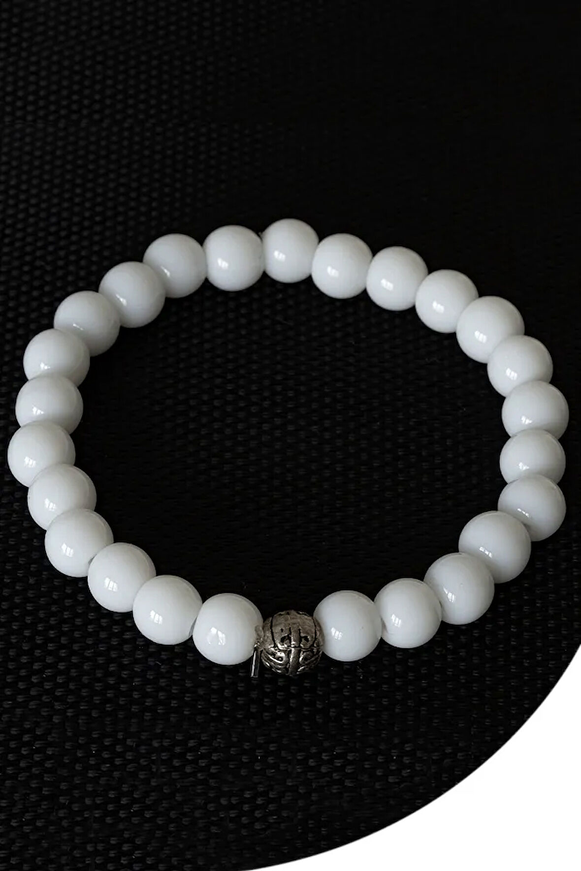 Sertifikalı Boyasız Beyaz Mercan Taşı Bileklik (Gümüş Aparatlı)