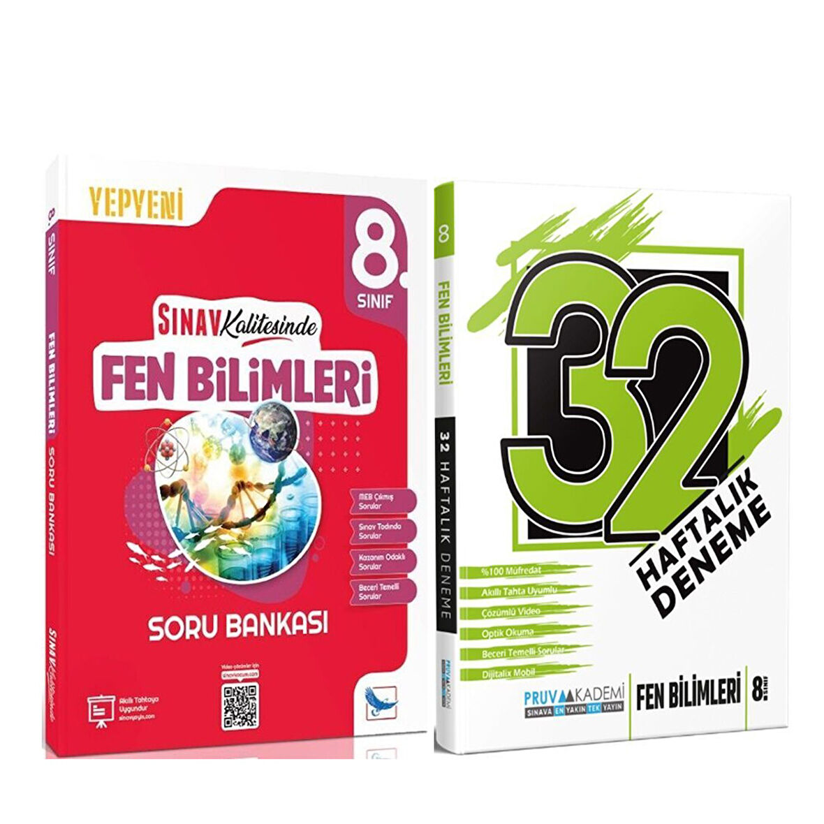 Sınav Yayınları 8. Sınıf Fen Bilimleri Soru Bankası ve Pruva 32 Haftalık Deneme Seti 2 Kitap
