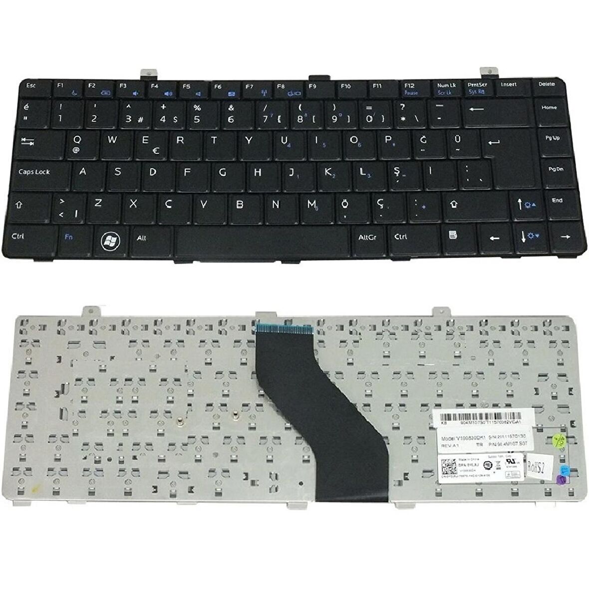 Dell 90.4M107.S01, V100826, 6037B0044401 Uyumlu Klavye Tuş Takımı Tuş Seti Siyah Türkçe