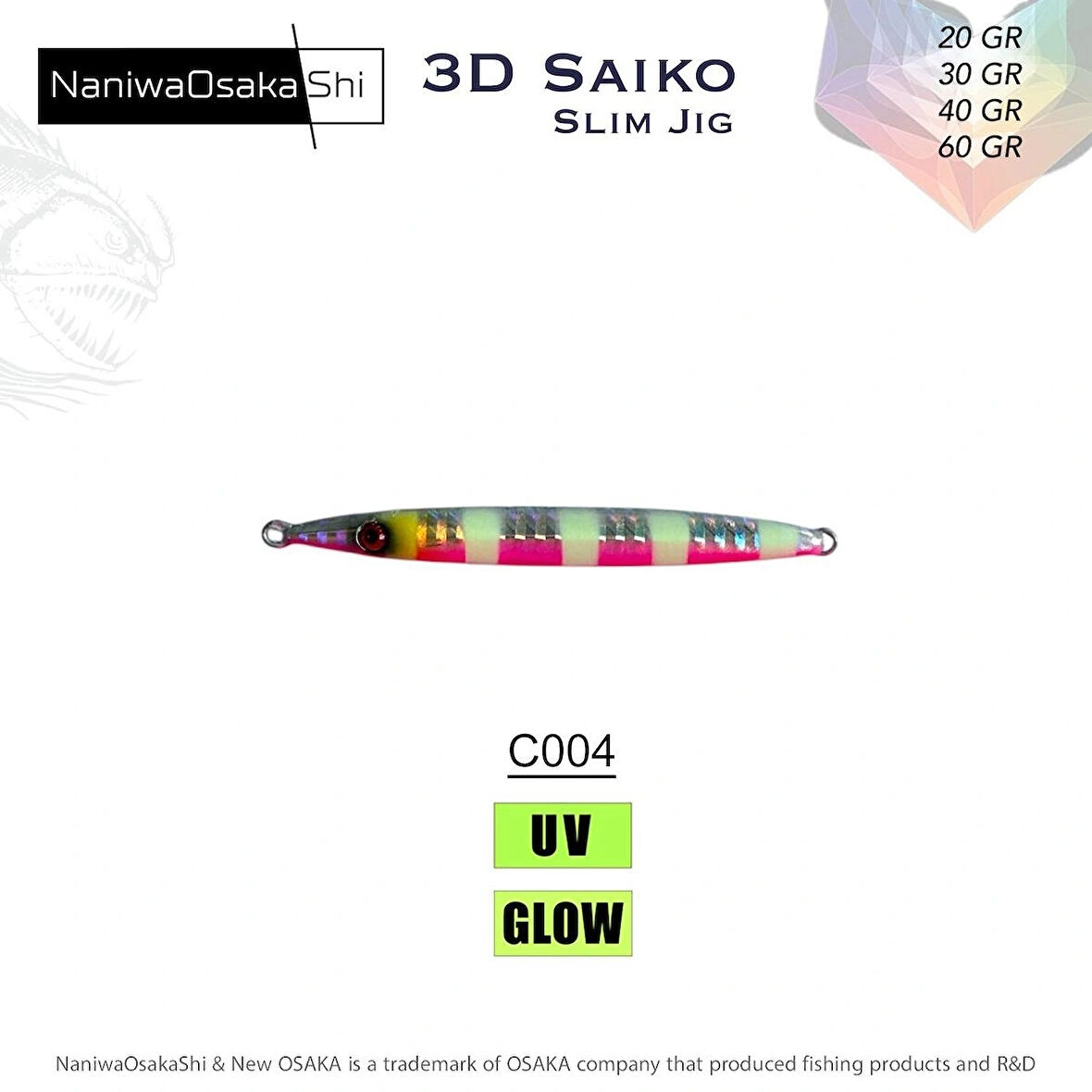 NaniwaOsakaShi 3D Saiko Slim Jig 30Gr C004