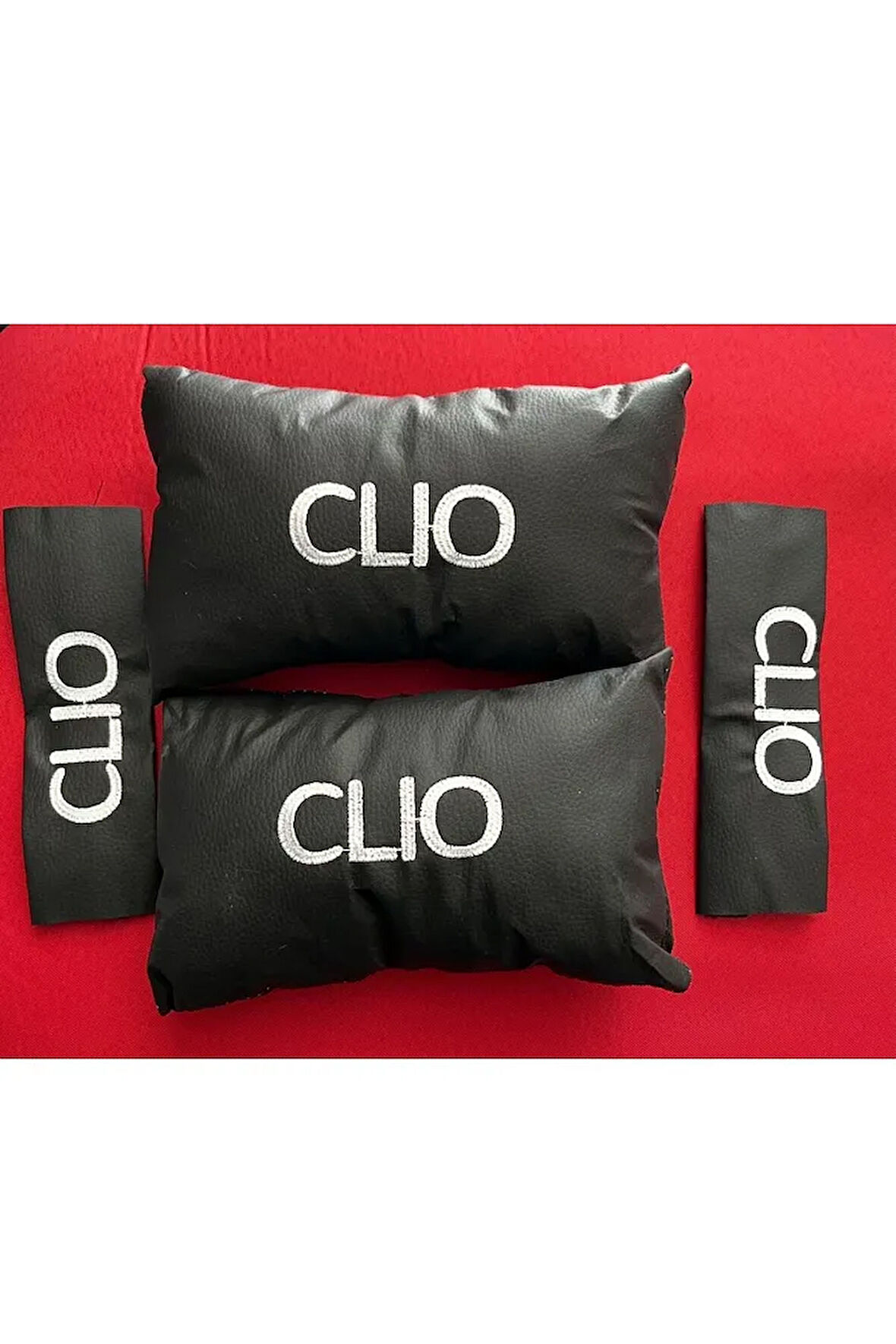 Clio Nakışlı Deri 1 Çift Boyun Yastık Ve 1 Çift Kemer Pedi