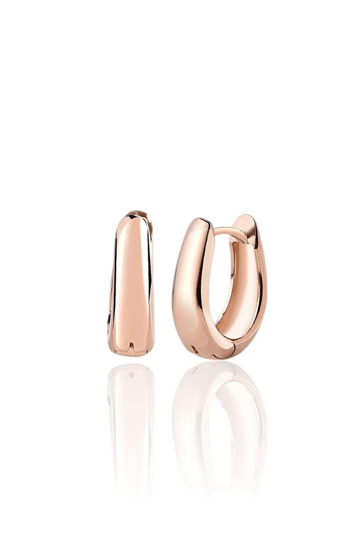 Gümüş 925 Ayar 17 Mm Aura Damla Halka Rose Küpe
