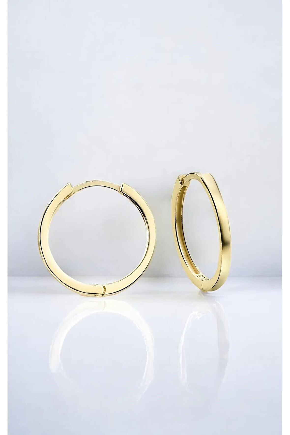 Gümüş 925 Ayar  2,5 cm Halka Gold Küpe