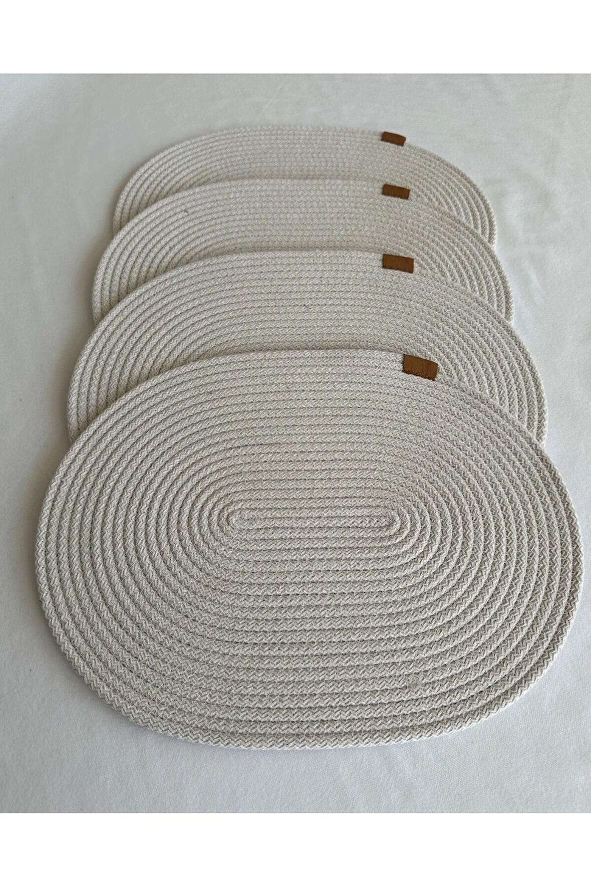 Jüt Amerikan Servis Sofra Altlığı, Masa Dekoru Supla Oval Beyaz 30x40 4lü