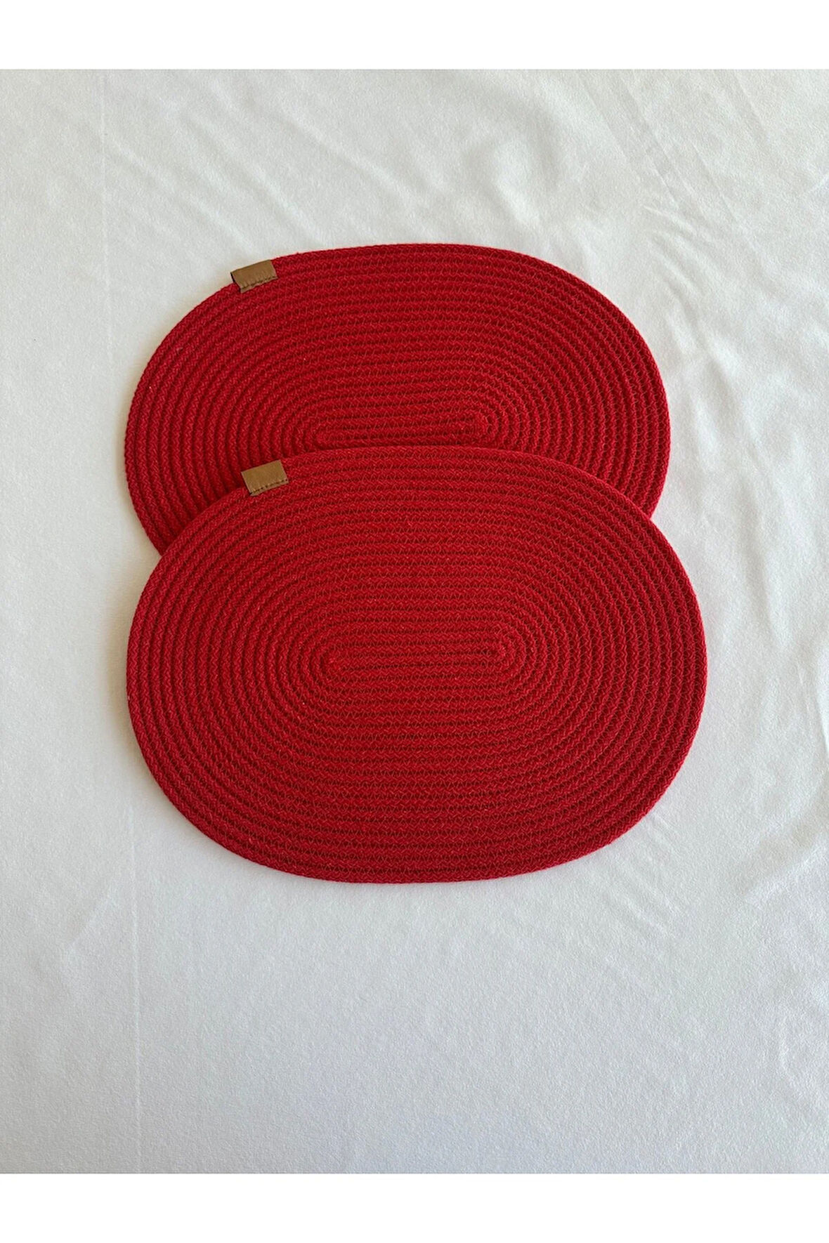 Jüt Amerikan Servis Sofra Altlığı, Masa Dekoru Supla Oval Kırmızı 30x40 8li