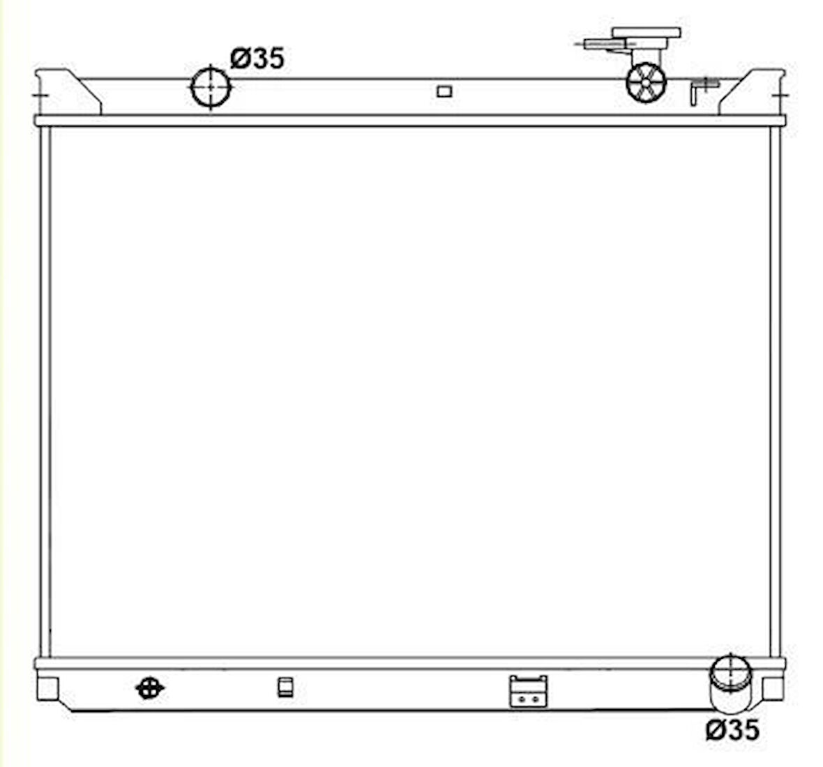 RADYATÖR SU KİA SORENTO 2.5 CRDİ 06-09 OTOMATİK KAPAKLI KALINLIK 26MM 470X638MM