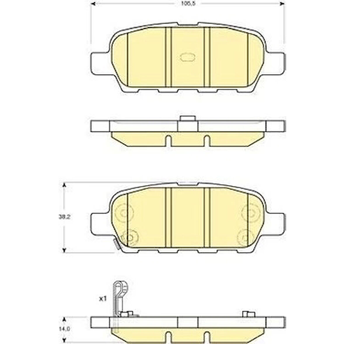 FREN BALATA NİSSAN QASHQAİ 07-11/XTRAİL 00- ARKA TAKIM MGA55417