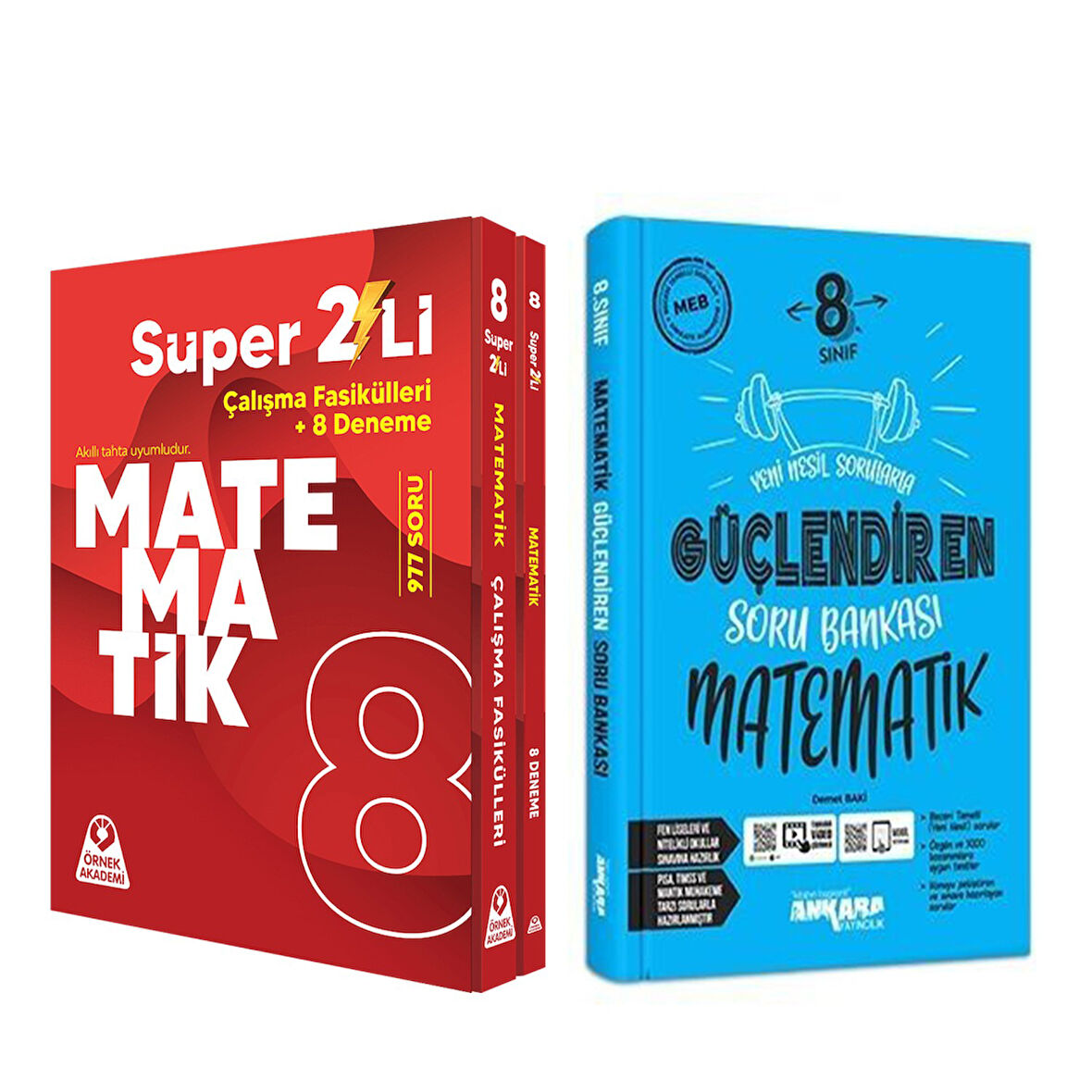 Örnek Akademi 8. Sınıf Süper İkili Matematik Seti ve Ankara Matematik Soru Bankası Seti 2 Kitap
