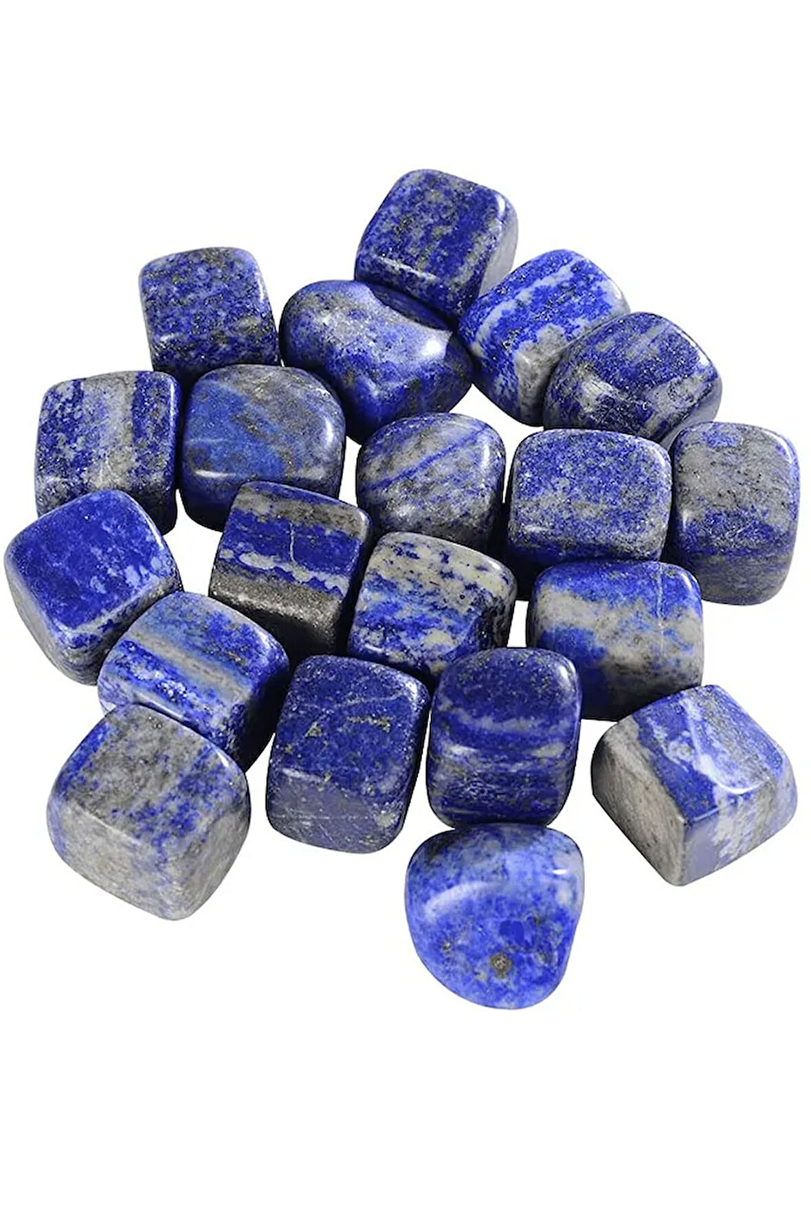 Sertifikalı Tamburlanmış Küp Doğal Lapis Lazuli Taşı Kütle Parça