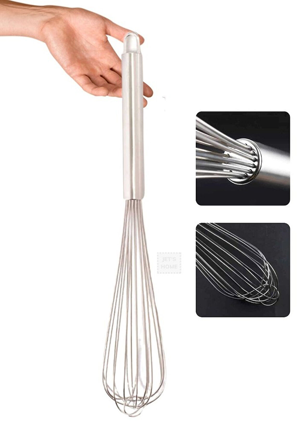 Sos Çırpma Teli Paslanmaz Yumurta Çırpıcı Çikolata Çırpıcı Krema Çırpıcı Çelik Saplı Jumbo Boy 50 cm