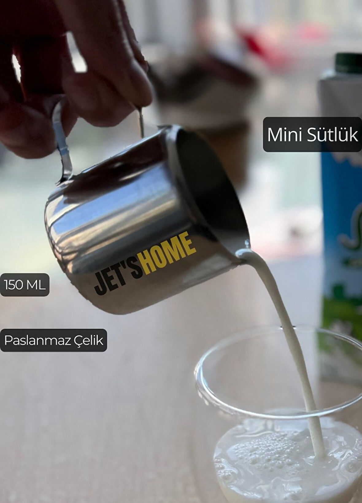 Mini Sütlük Paslanmaz Kahve Yanı Sütlüğü Çelik 150 ml