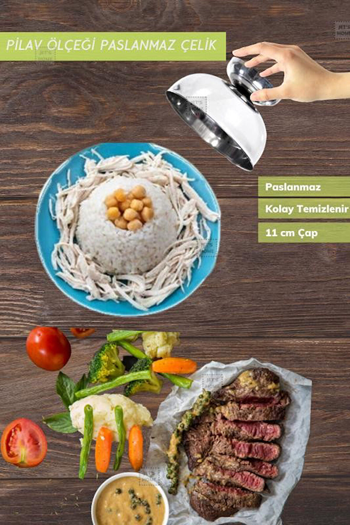 Tekli Pilav Ölçeği Paslanmaz Pilav Kasesi Çelik Helva Ölçeği Lokumluk 11 cm