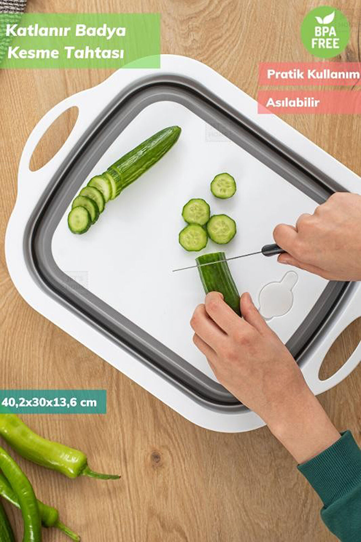 Çok Amaçlı Badya Katlanır Plastik Kesme Tahtası Bpa Free