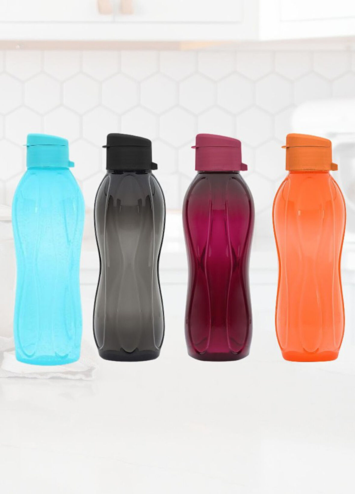 4’lü Set Matara Okul Suluğu Kapaklı Su Şişesi Plastik 750 ml