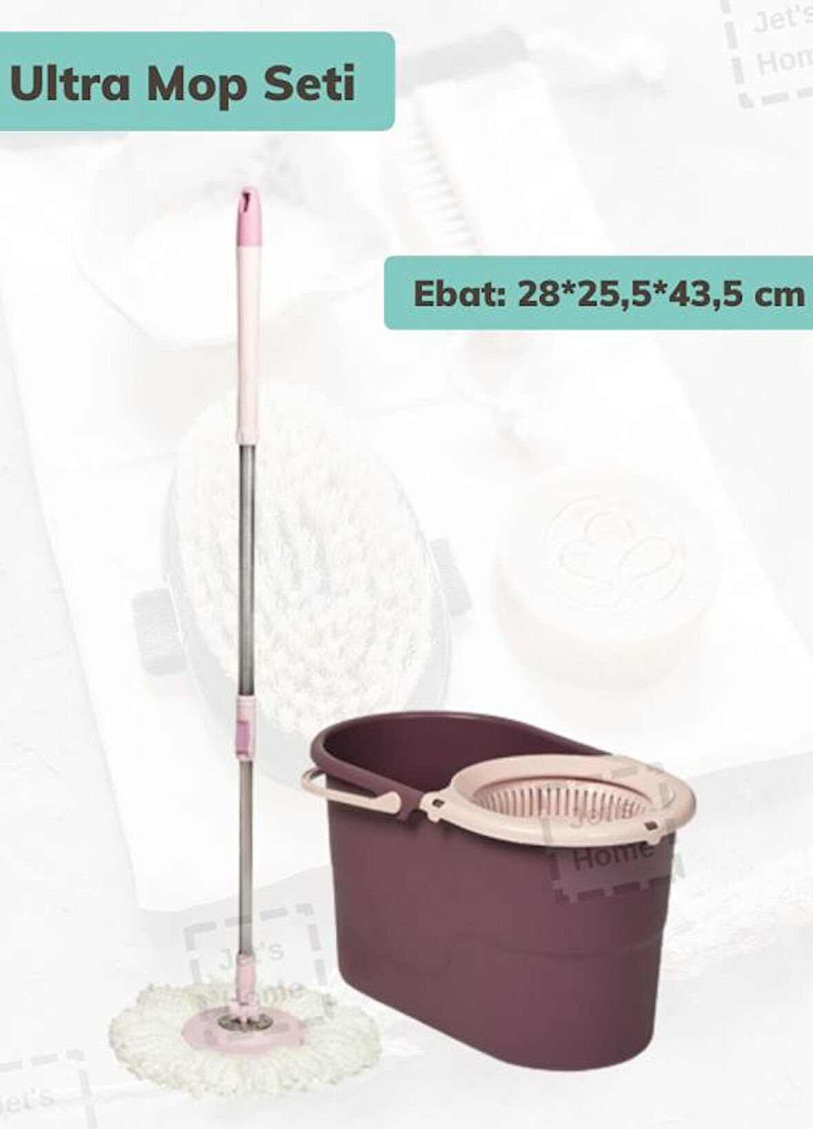 Ultra Mop Seti Temizlik Kovası Döner Başlıklı Paspas Temizlik Seti