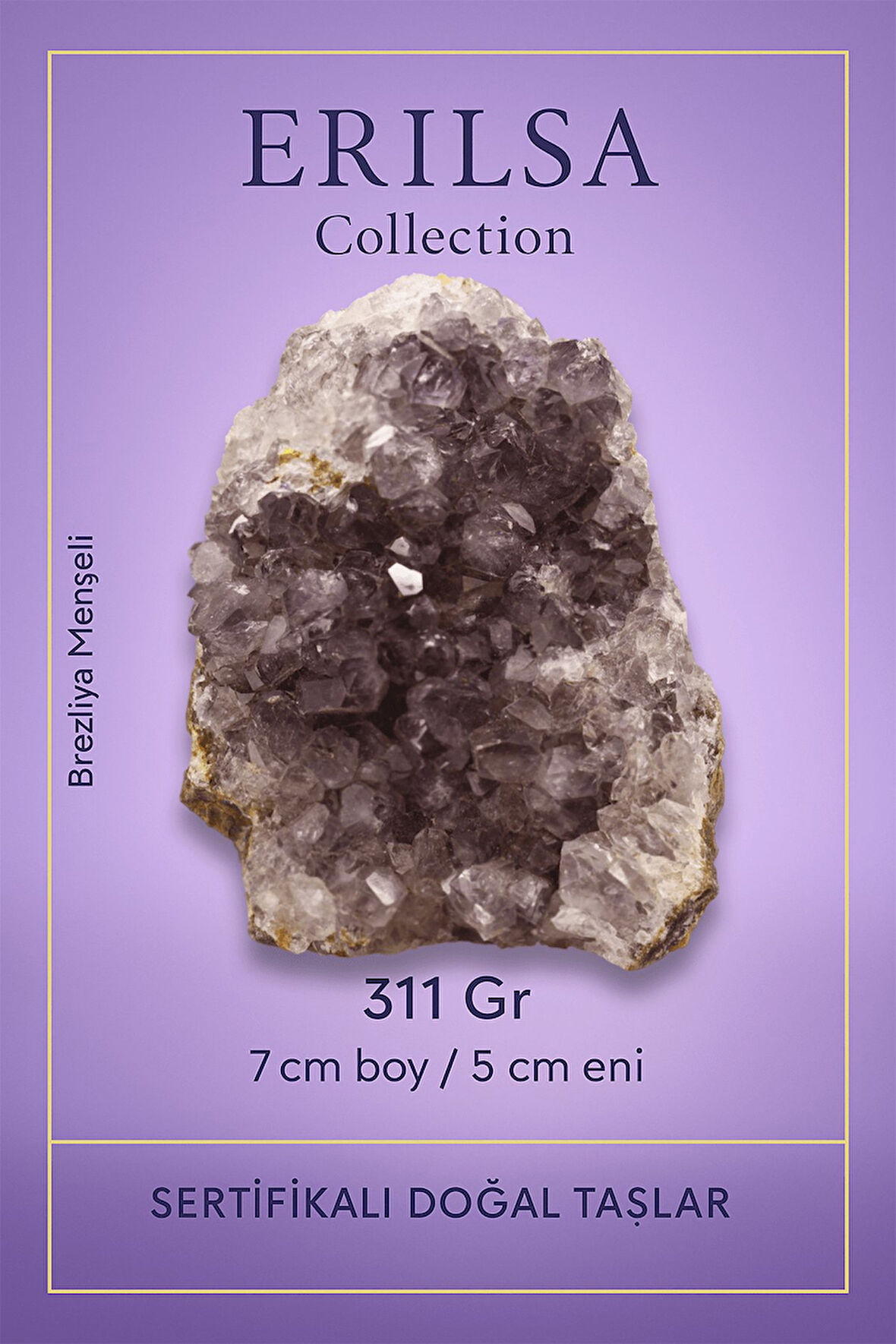 Sertifikalı Ametist Taşı Kütlesi 311 Gr – Ham Doğal Kristal Dekoratif Taş Parçası