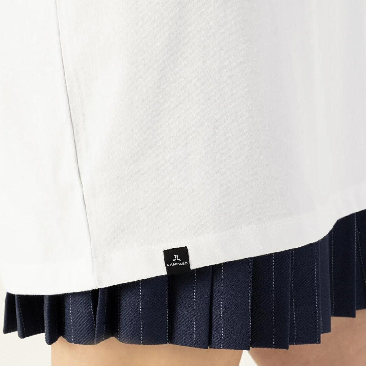 LAMPAGO Unisex Oversize Bisiklet Yaka T-shirt