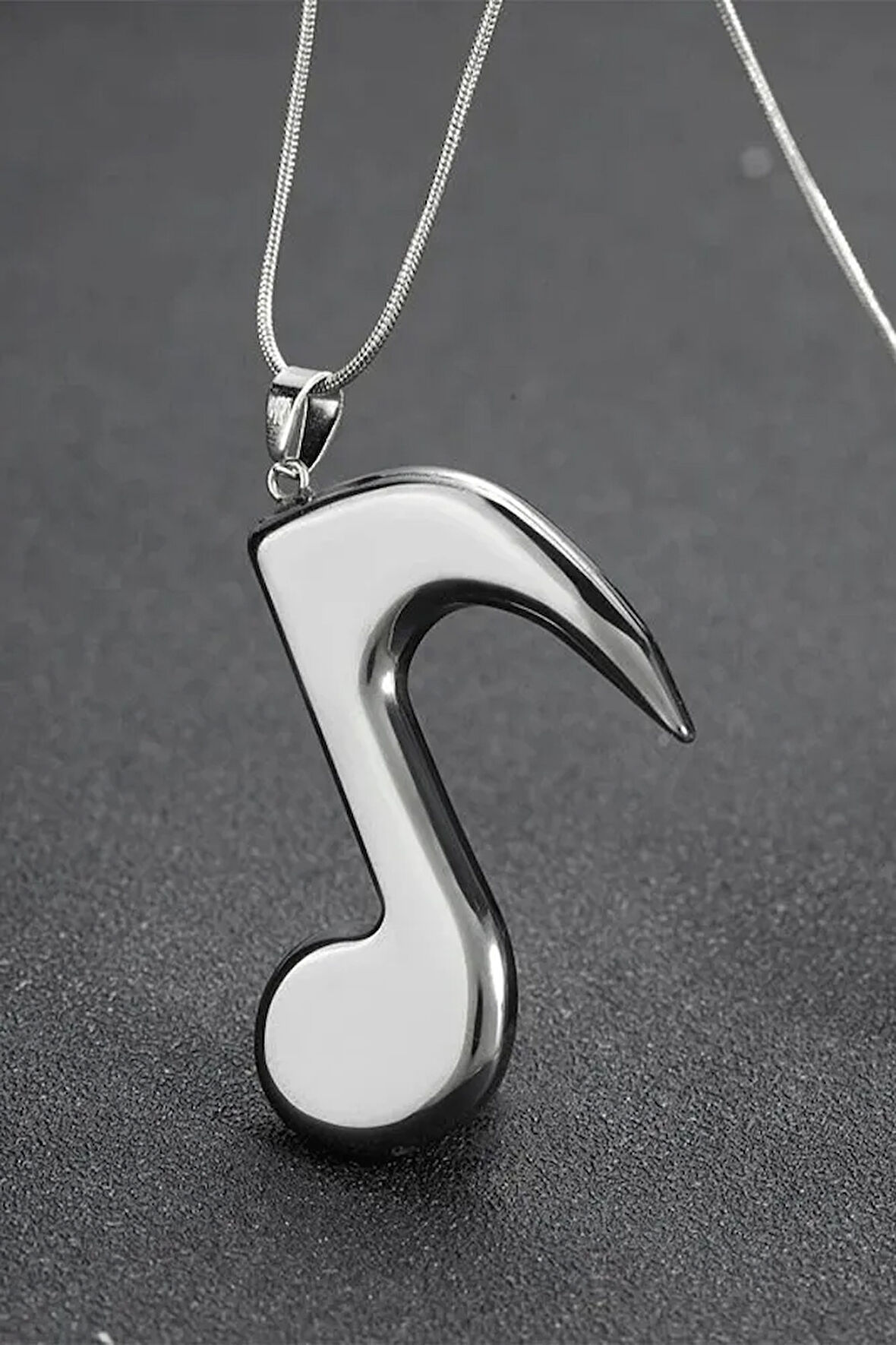 Sertifikalı Müzik - Nota Model Doğal Taş Hematit Taşı Kolye