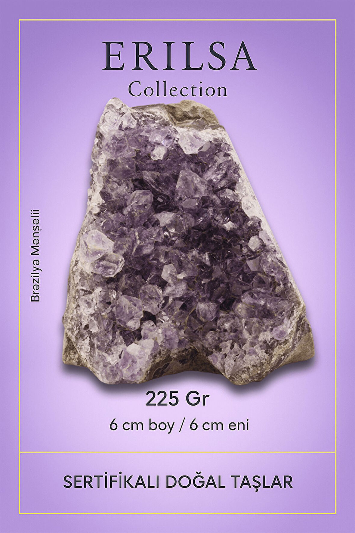 Sertifikalı Ametist Taşı Kütlesi 225 Gr – Ham Doğal Kristal Dekoratif Taş Parçası