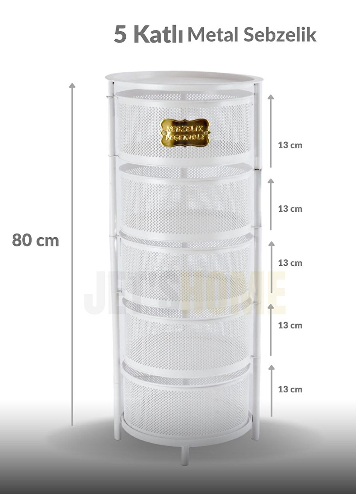 5 Katlı Sebzelik Açılır Metal Patates Soğan Sepeti Paslanmaz Meyvelik Organizer Sepet Krem