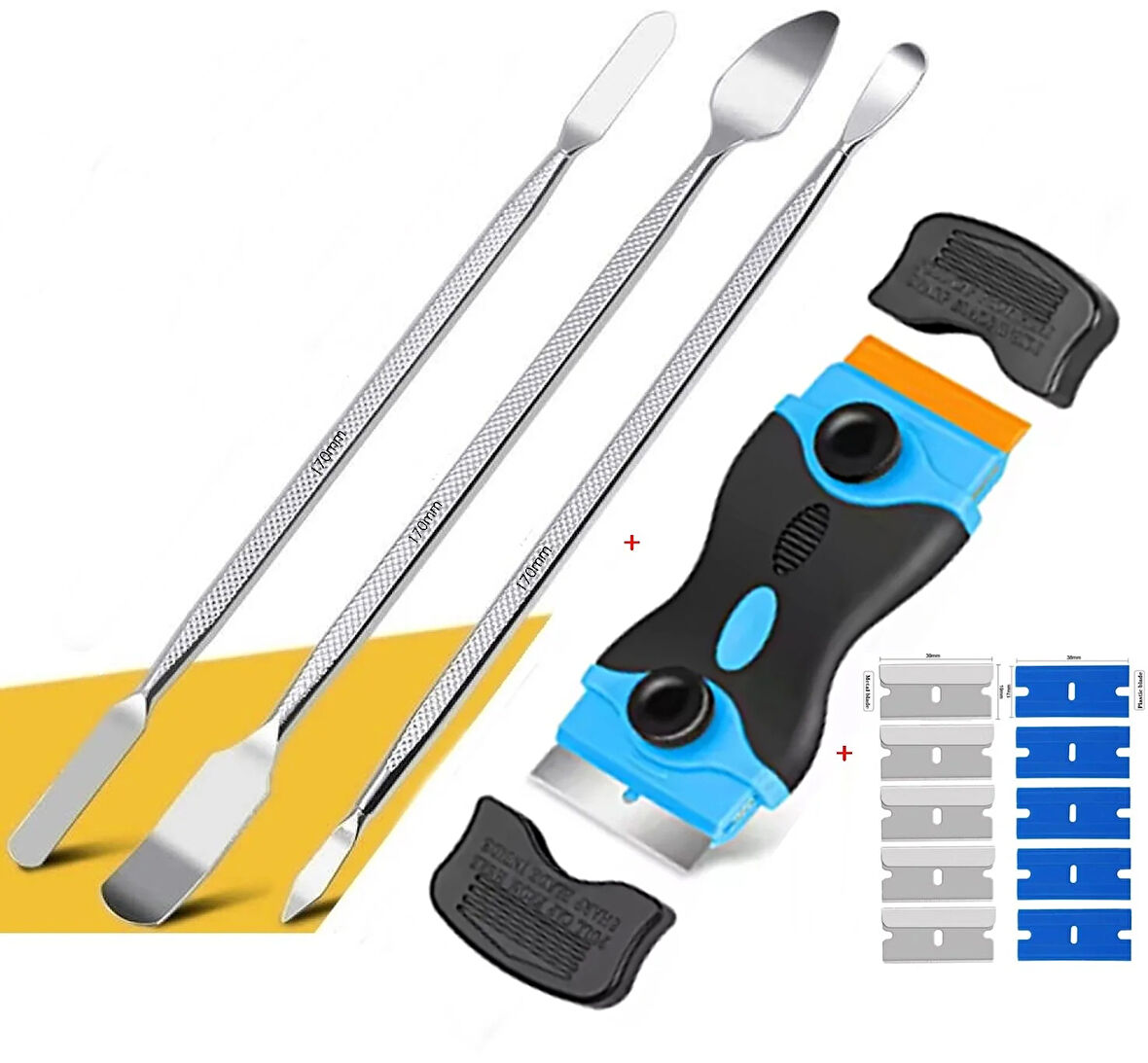 Evrensel 4in1 Bilgisayar Telefon Onarım Aletleri Seti Sökme Bıçakları Gözetleme Açma Aracı Metal Sökme Levye Kiti Ve Kazıyıcı st03