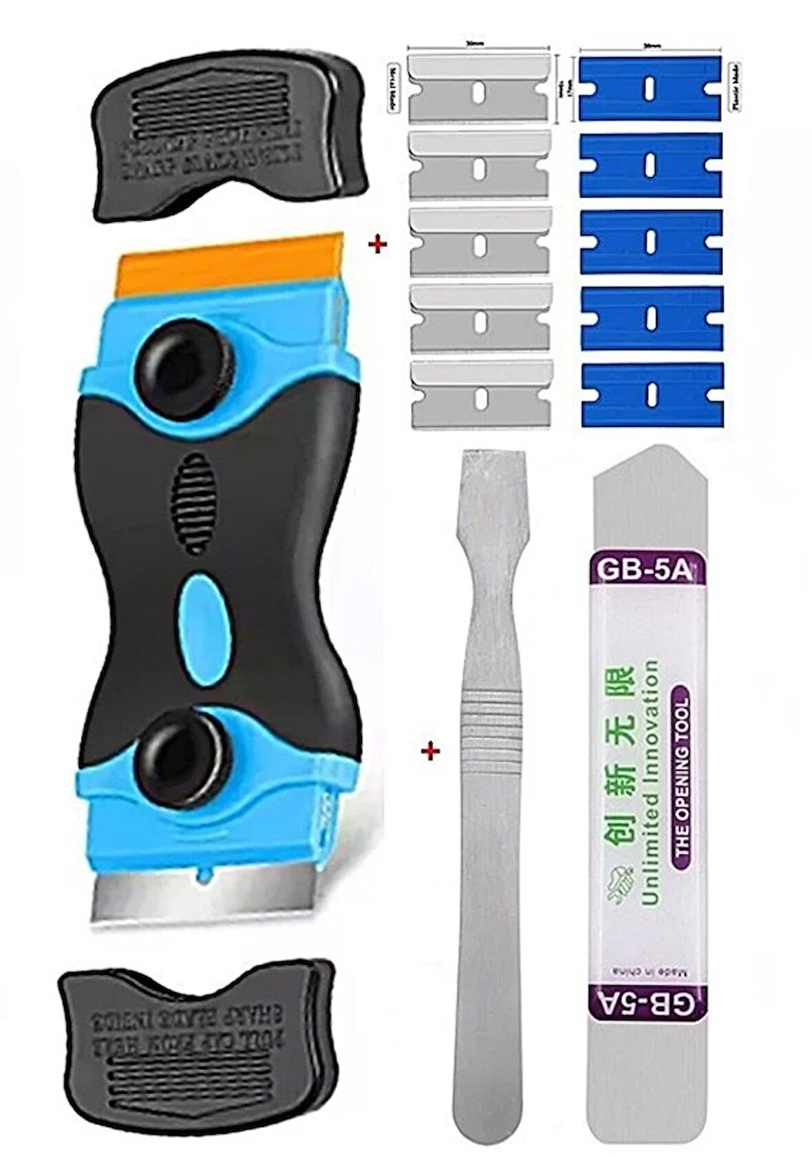 Çok Amaçlı Set Plastik ve Metal Kazıyıcı, Pencere Camı Temizleyici, Film Araba ve Ev için Yapıştırıcı Sökücü Aracı st02