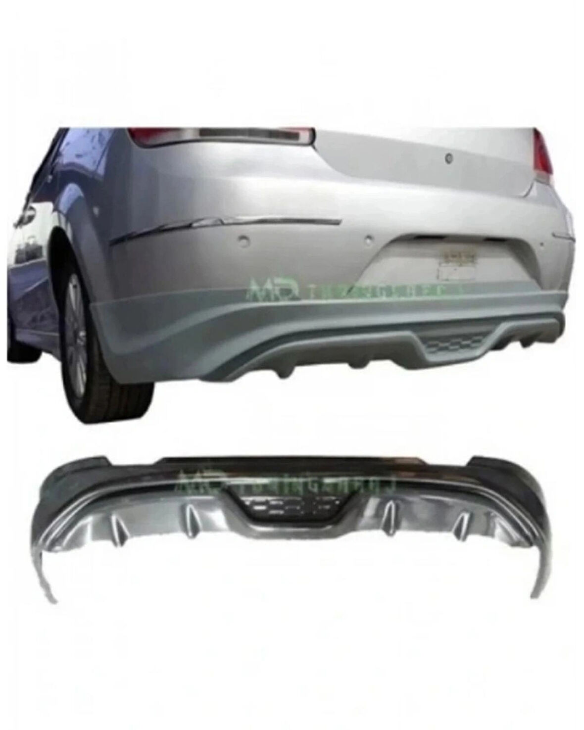  FİAT LİNEA 2007-2012 MAKYAJSIZ KASA CUSTOM ARKA EK (( BEYAZ BOYALI ORTASI SİYAH ))