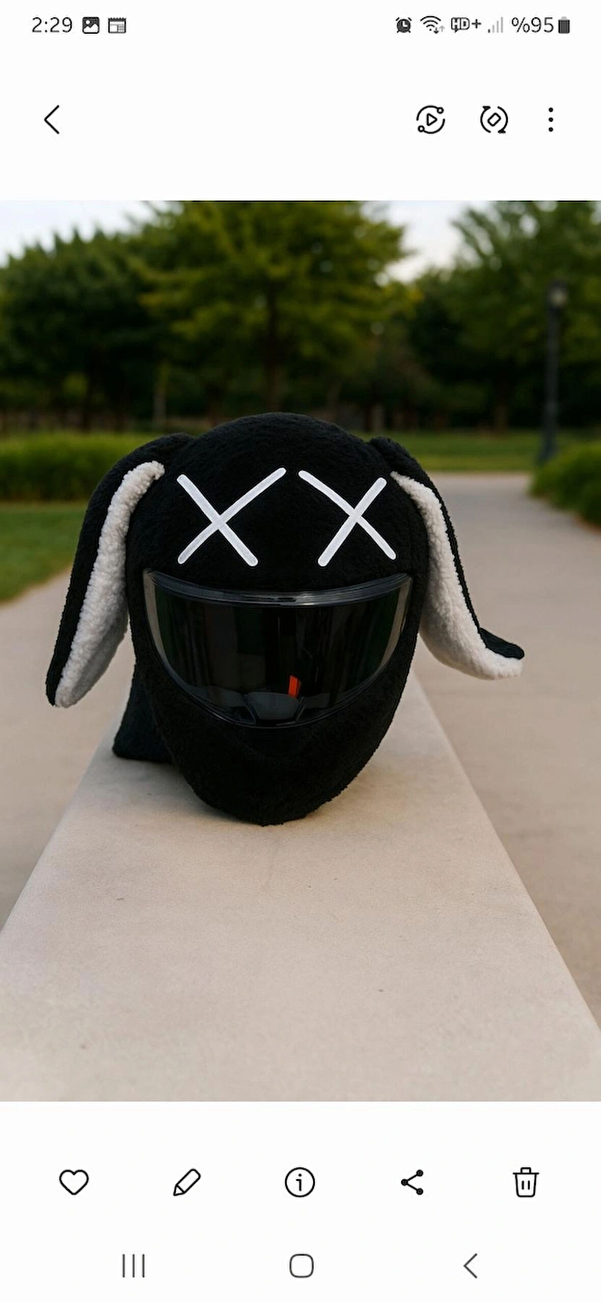 Peluş Siyah Kask Kılıfı