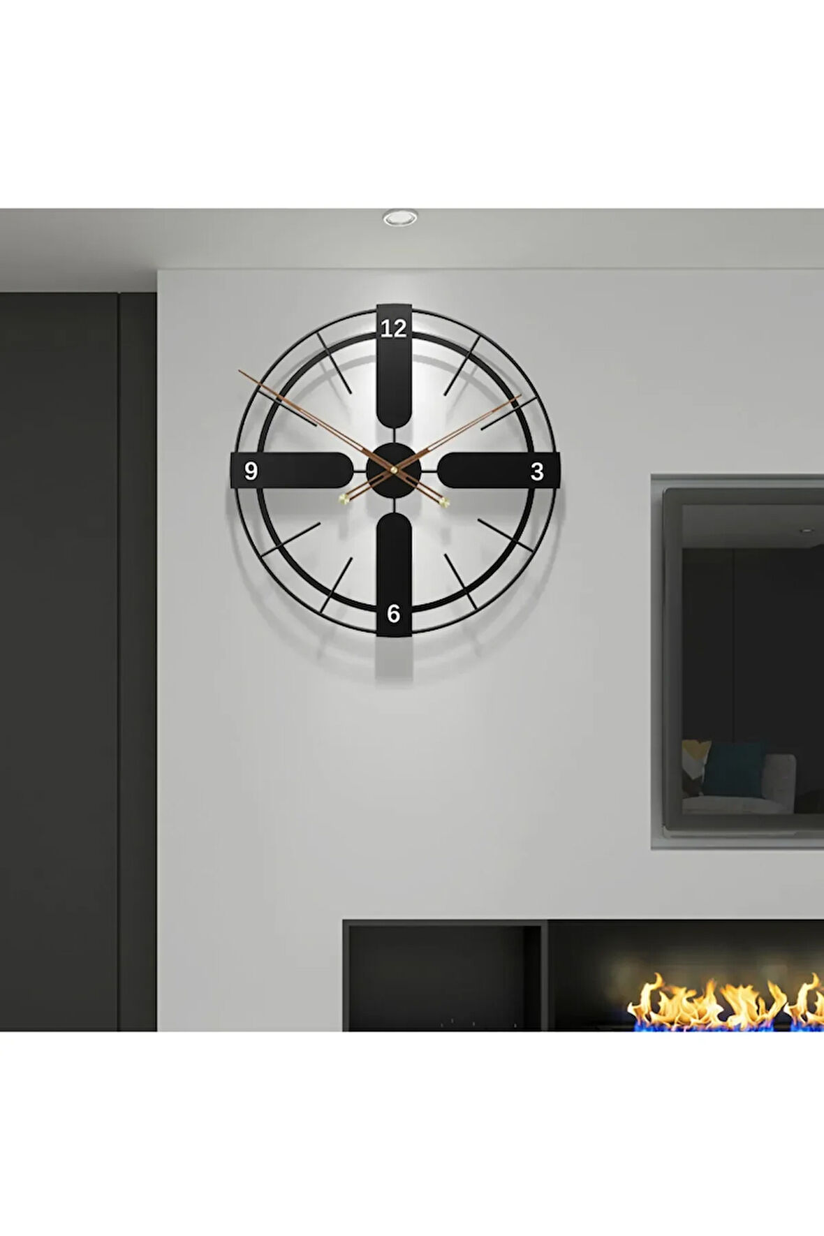Italyan Tarzı Jihati Led'li Metal Saat , Modern Dekoratif Metal Ledli Duvar Saati