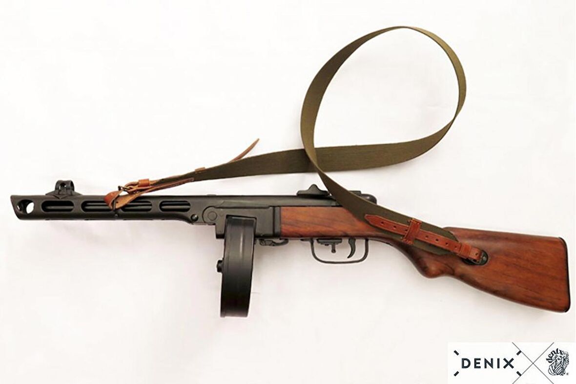 Dekoratif Denix-PPSH-41 HAFİF MAKİNELİ TÜFEK, SOVYETLER BİRLİĞİ 1941 (II. DÜNYA SAVAŞI)-Made in Spain-Handmade