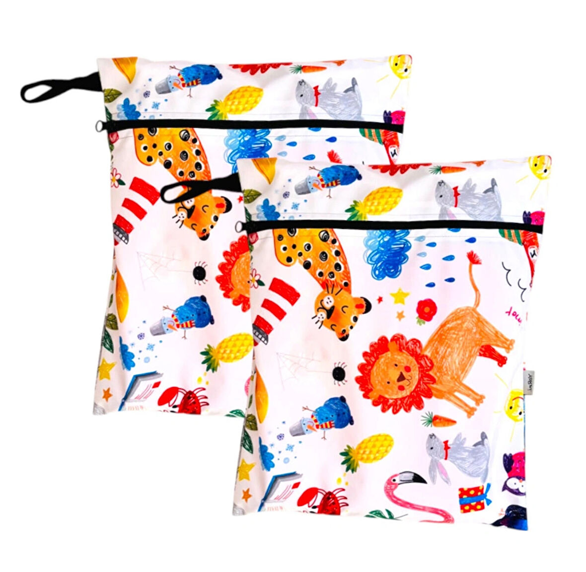 Yorni 2 Adet, 29 x 35 Cm, Jungle ve 29 x 35 Cm Jungle Desen, Sıvı Geçirmeyen Çok Amaçlı Çanta, Ekonomik Set, Yıkanabilir