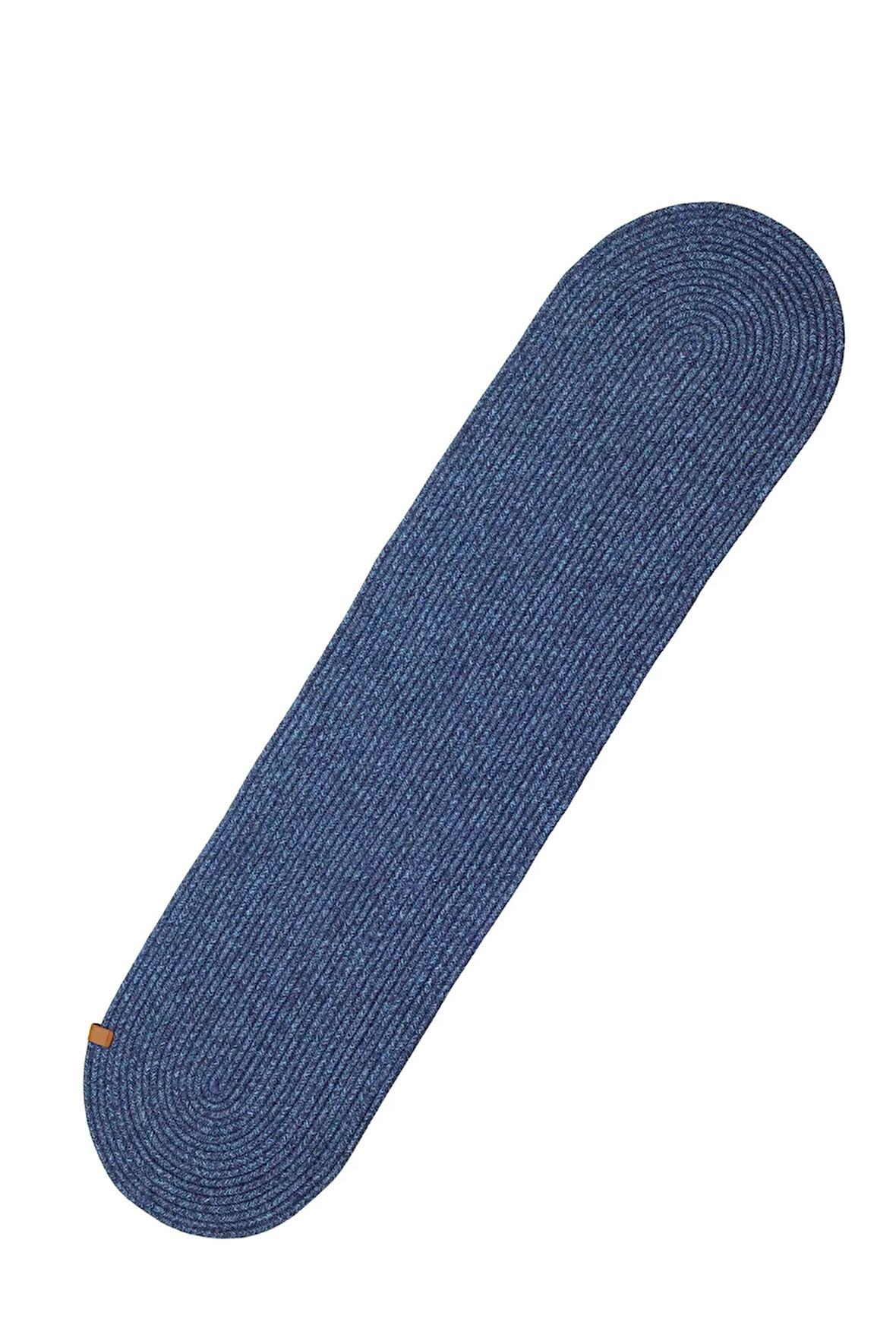 Jutty Hasır Görünümlü Jüt Dokuma Lacivert Düz Oval Dekoratif Masa Runnerı 35x135 cm Mutfak Salon