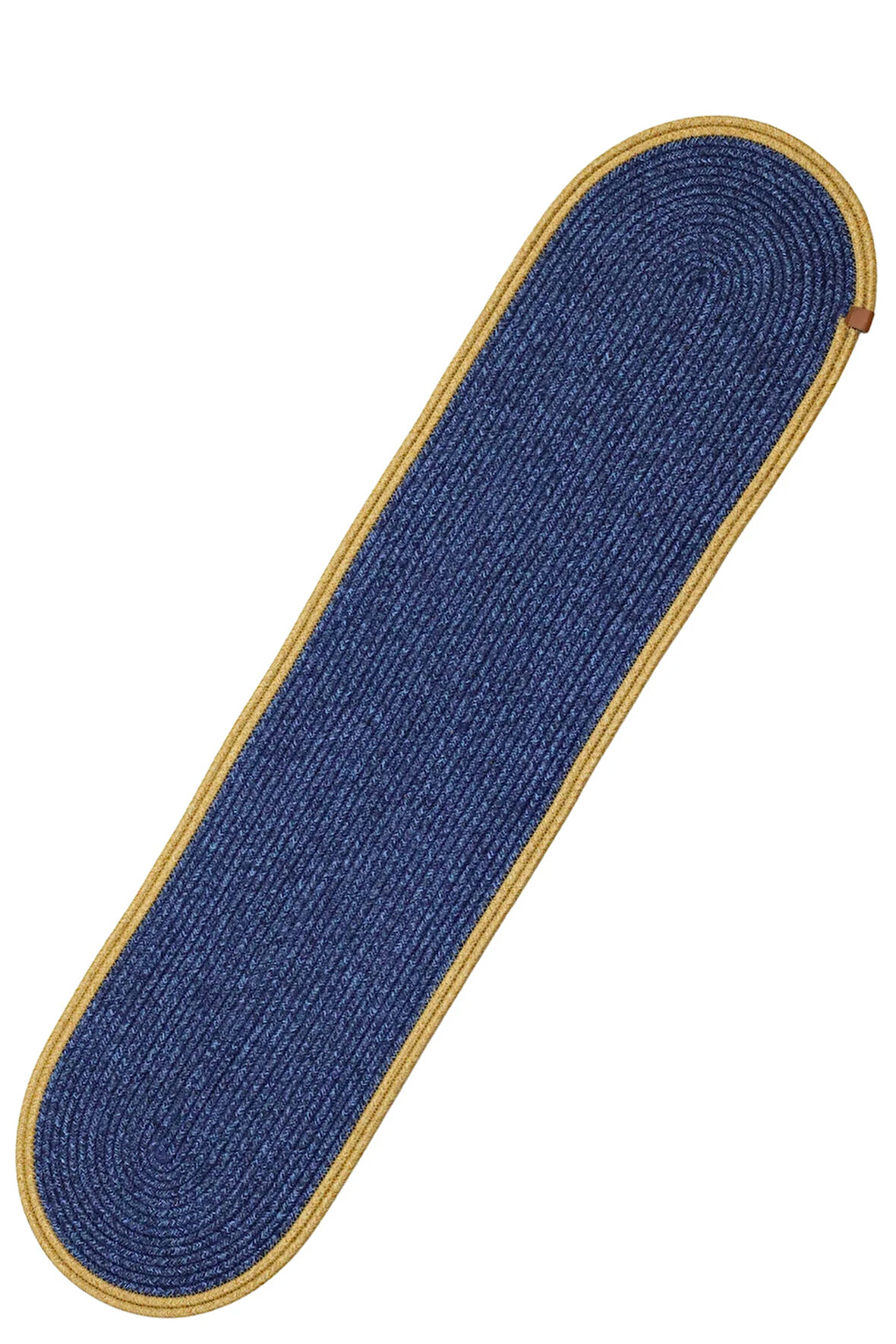 Jutty Hasır Görünümlü Jüt Dokuma Lacivert Natural Oval Dekoratif Masa Runnerı 35x135 cm Mutfak Salon