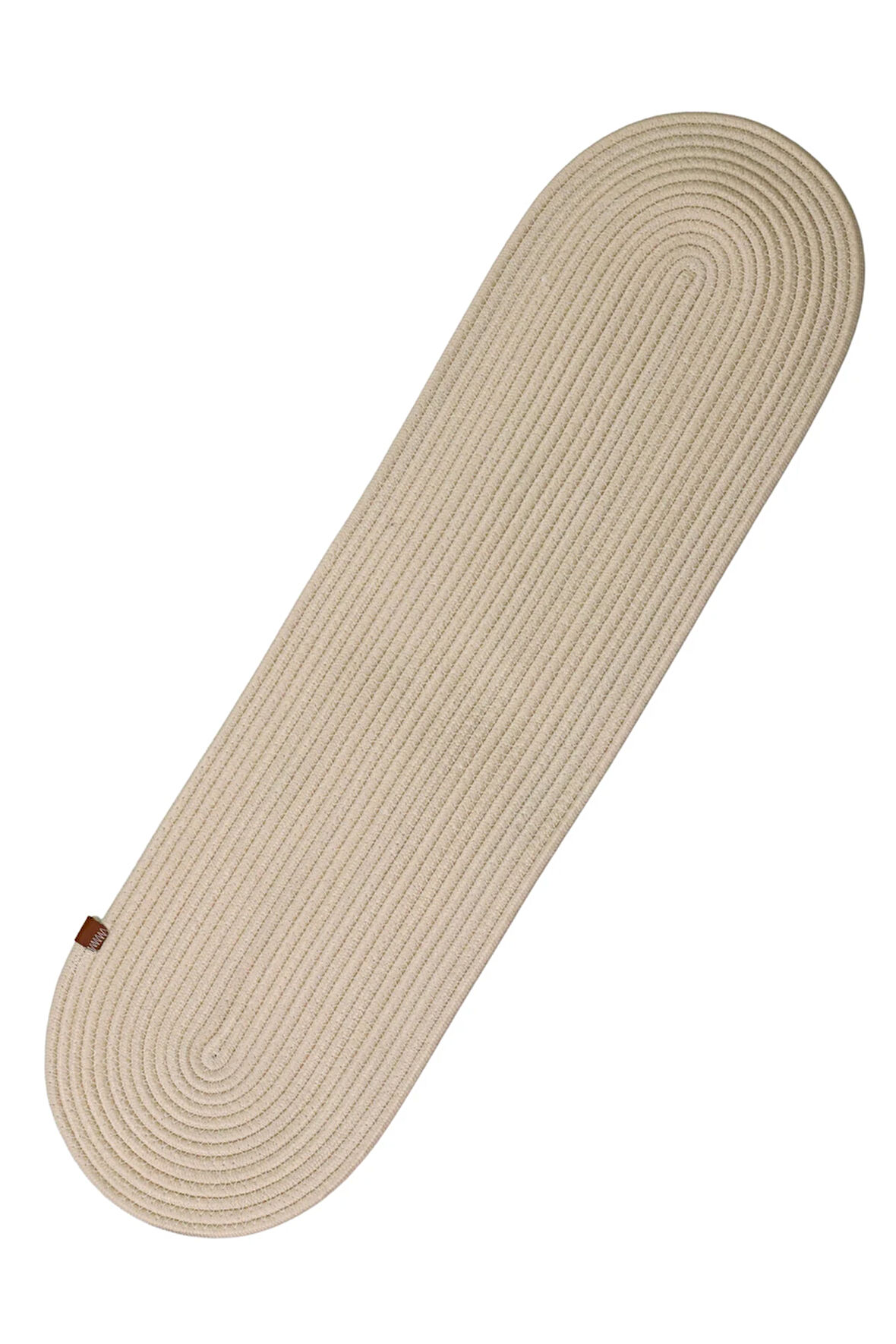 Jutty Hasır Görünümlü Jüt Dokuma Oval Krem Dekoratif Runner 25x90 cm Mutfak Salon Masa Örtüsü