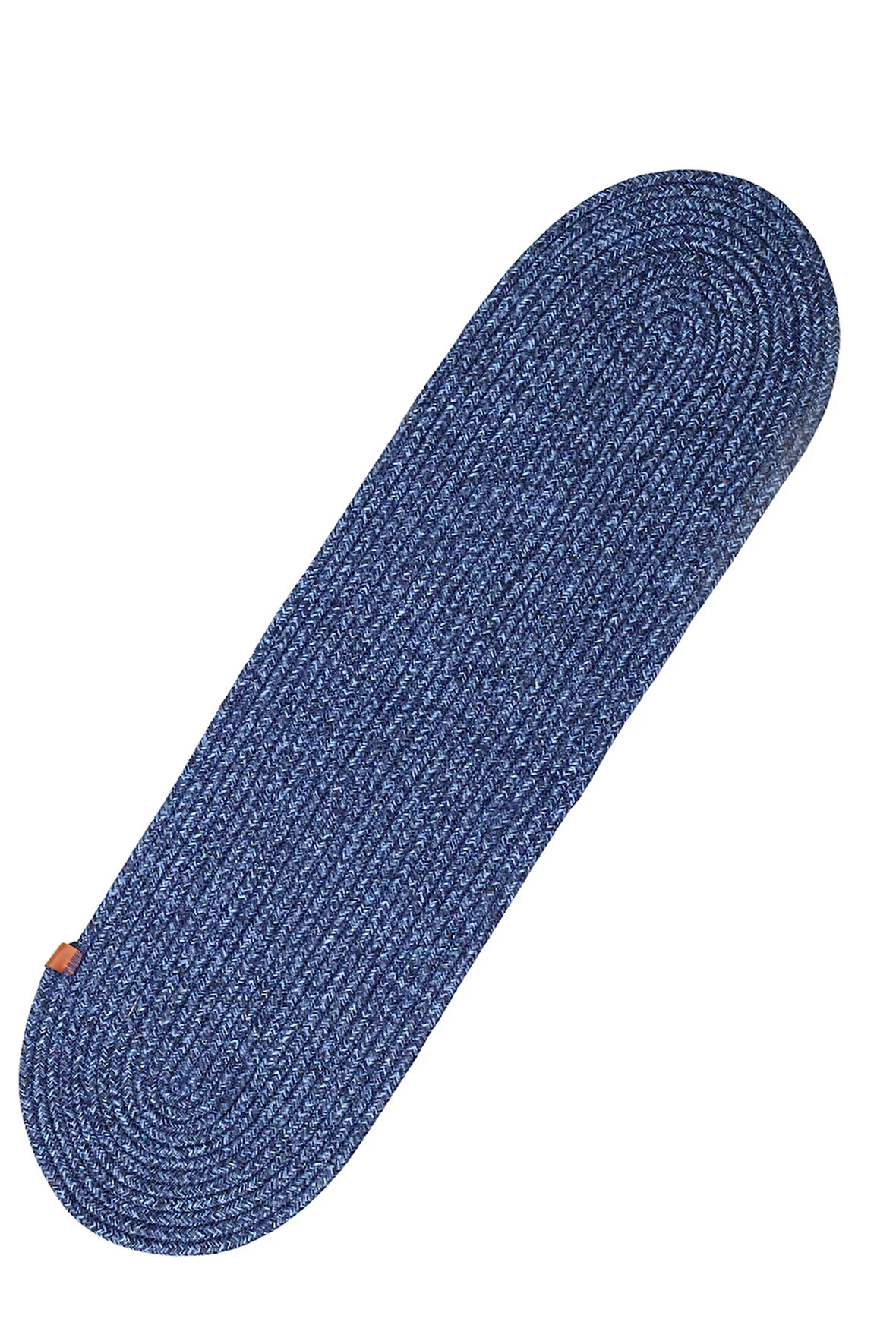 Jutty Hasır Görünümlü Jüt Dokuma Oval Lacivert Dekoratif Runner 25x90 cm Mutfak Salon Masa Örtüsü