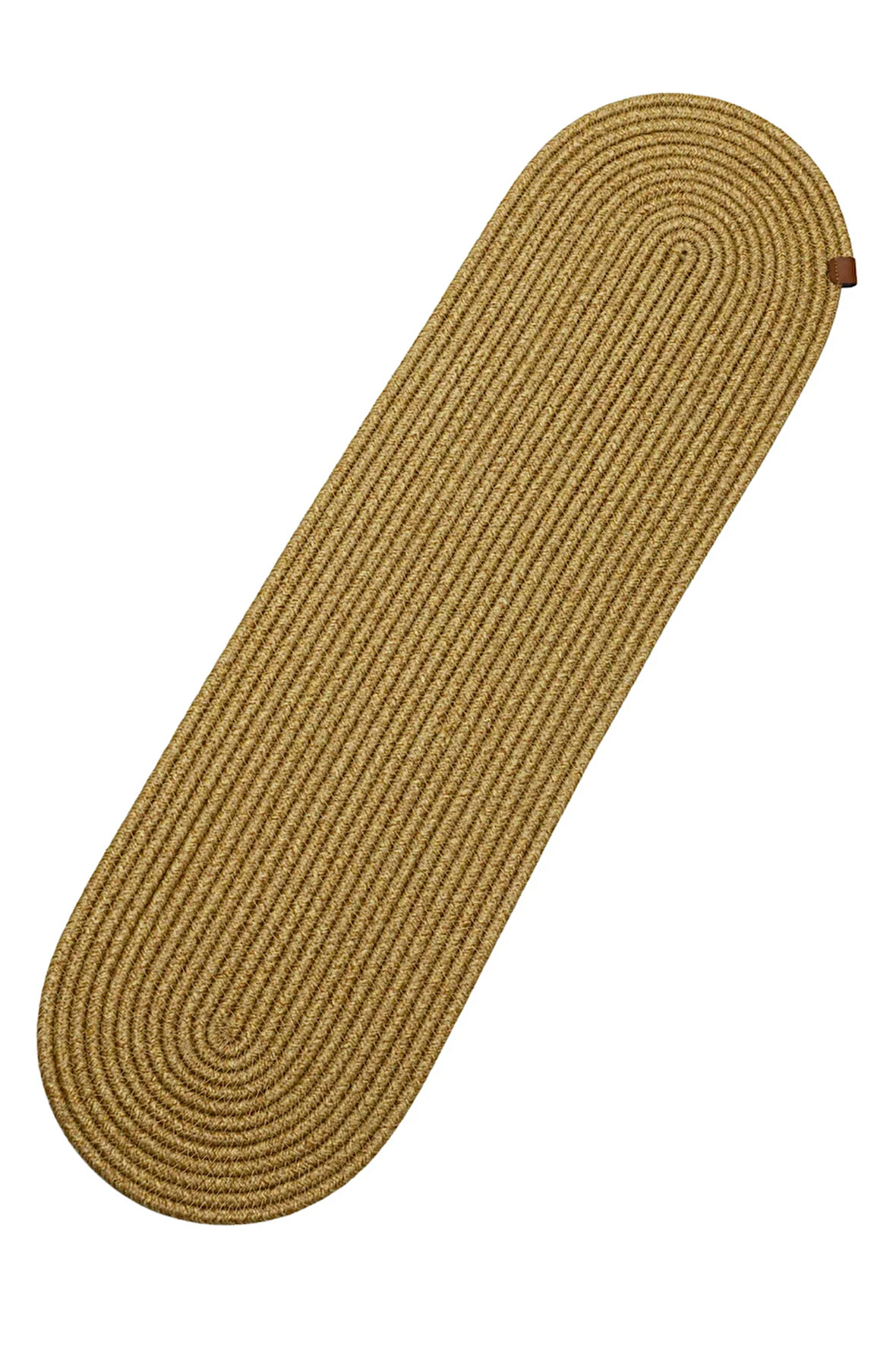 Jutty Hasır Görünümlü Jüt Dokuma Oval Natural Düz Dekoratif Runner 25x90 Mutfak Salon Masa Örtüsü