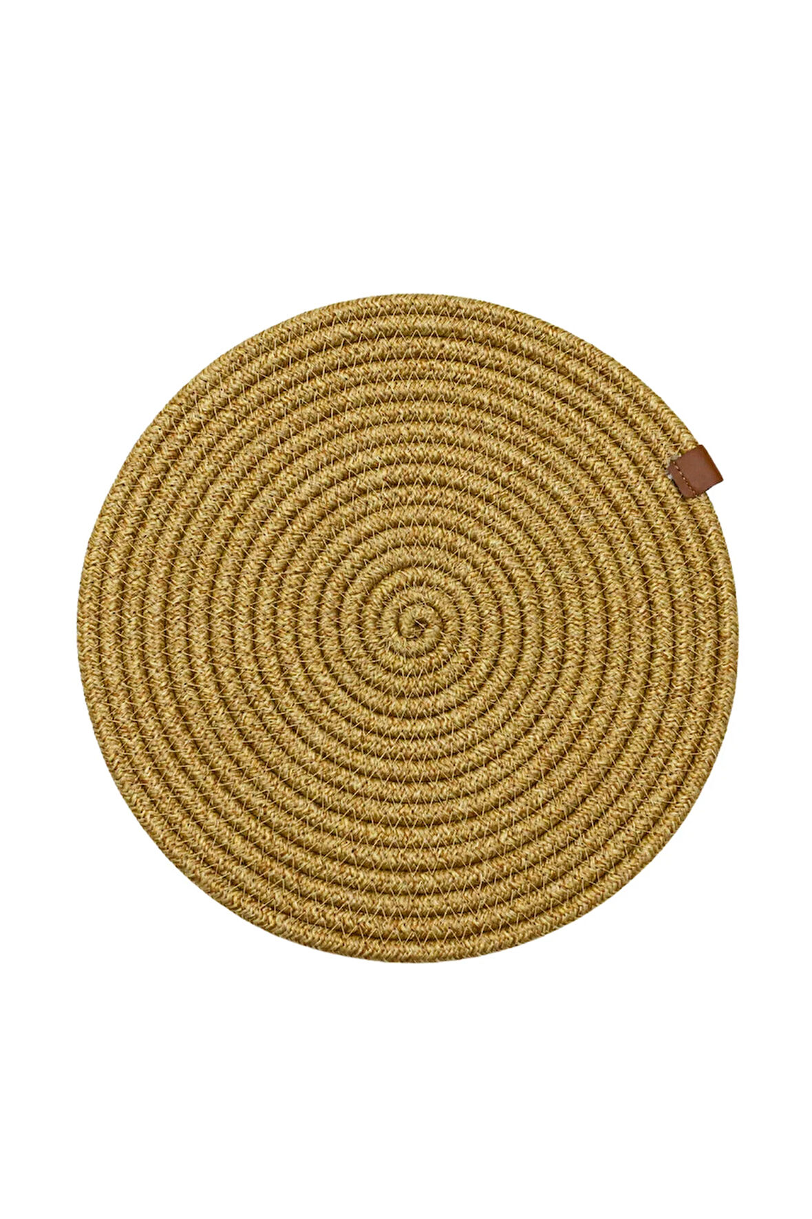 Jutty Hasır Görünümlü Jüt Dokuma Yuvarlak Natural Düz Dekoratif Amerikan Servis 32x32 cm Supla