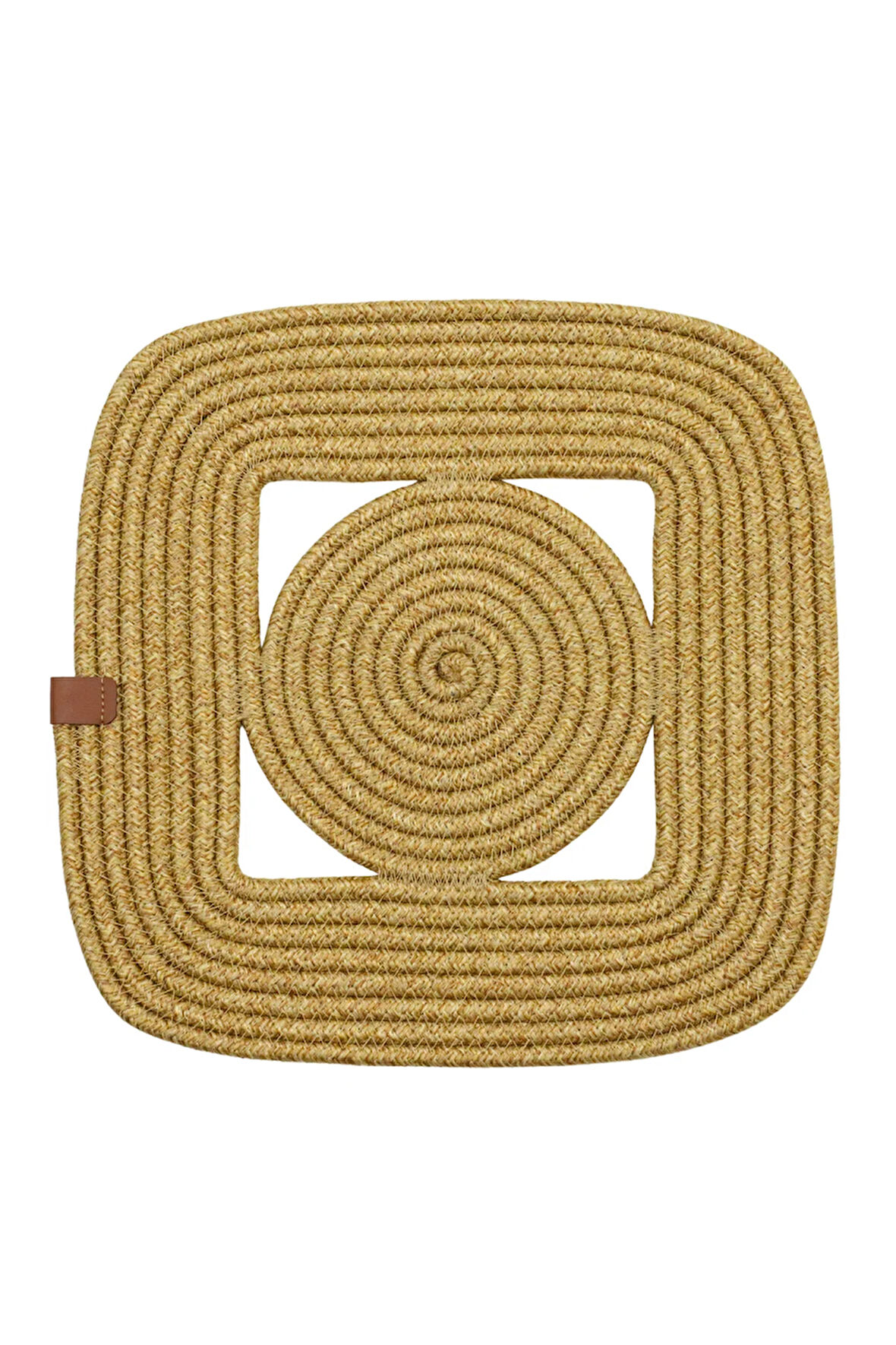 Jutty Hasır Görünümlü Jüt Dokuma Kare Natural Dekoratif Amerikan Servis 32x32 cm Supla