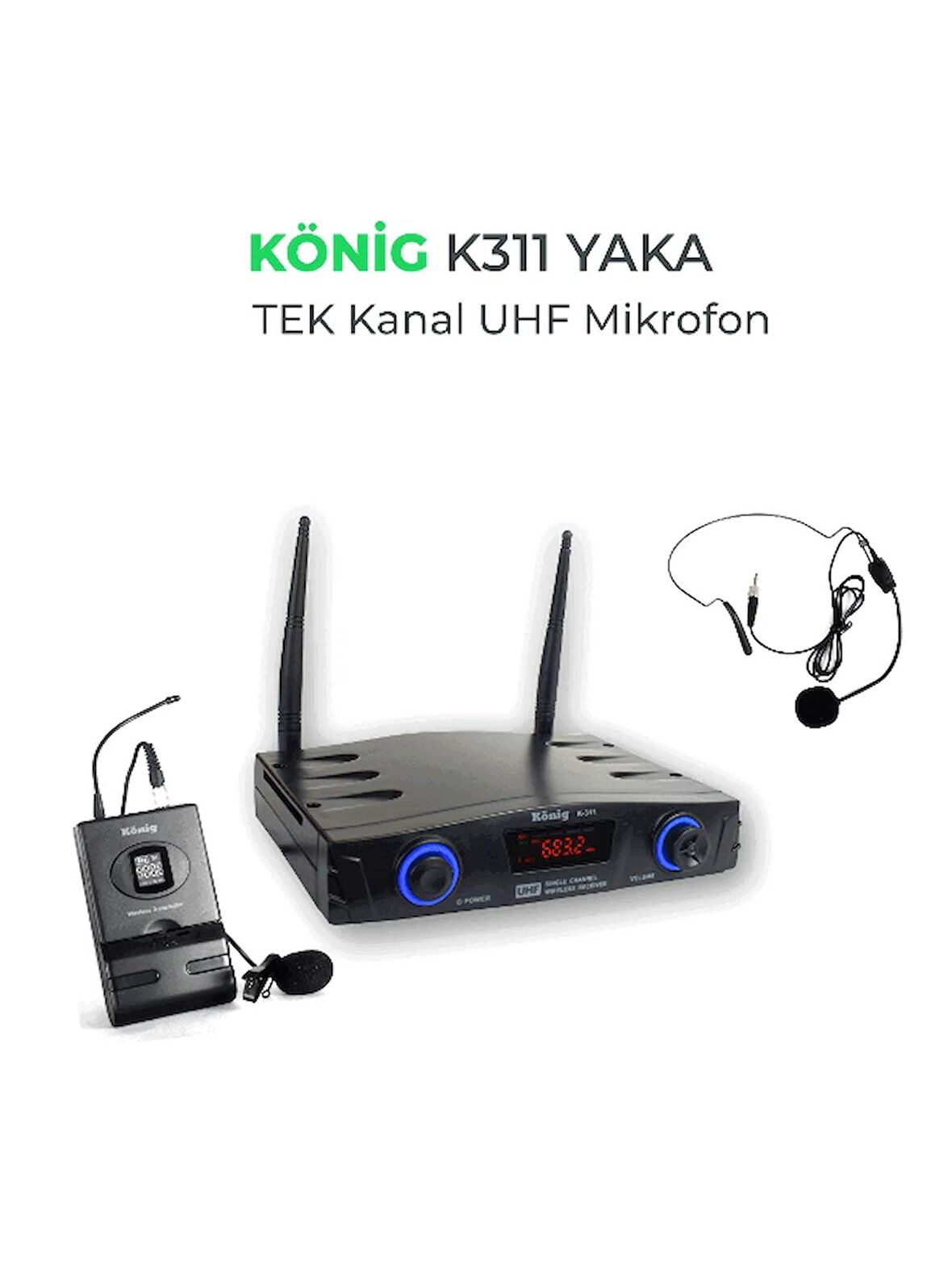 König K–311 Yaka Tek Kanal Uhf Telsiz Mikrofon