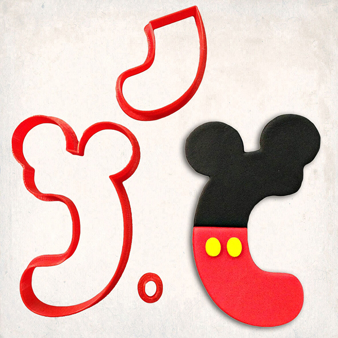 Miki Fare C Harfi Detaylı Kurabiye Kalıp Seti 3 Parça