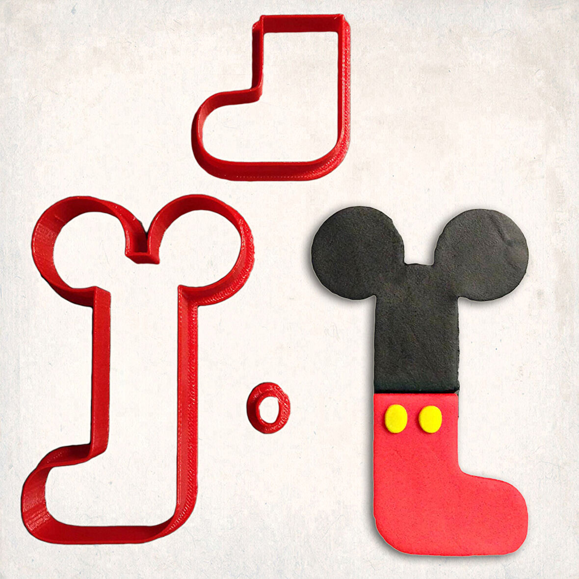 Miki Fare L Harfi Detaylı Kurabiye Kalıp Seti 3 Parça