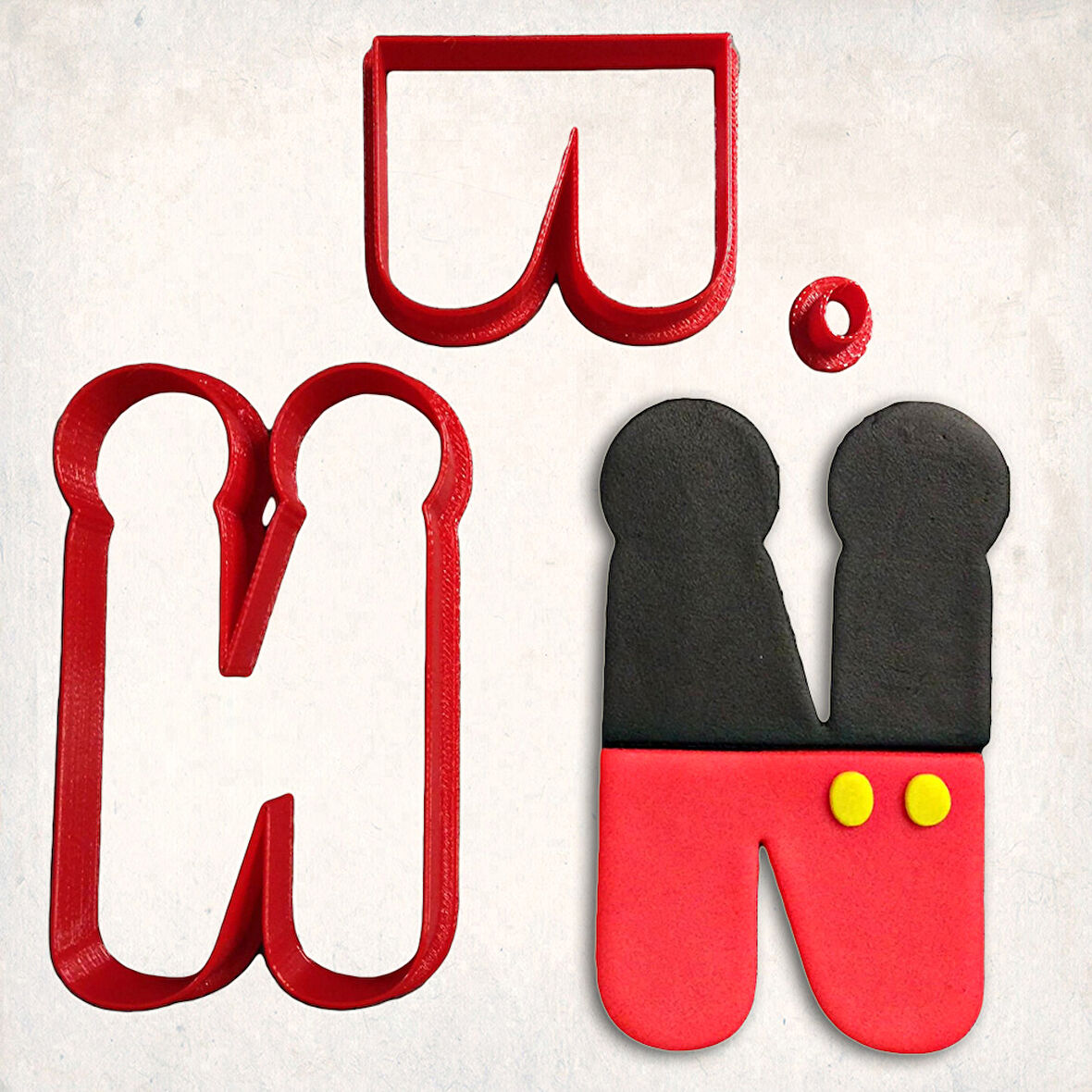 Miki Fare N Harfi Detaylı Kurabiye Kalıp Seti 3 Parça